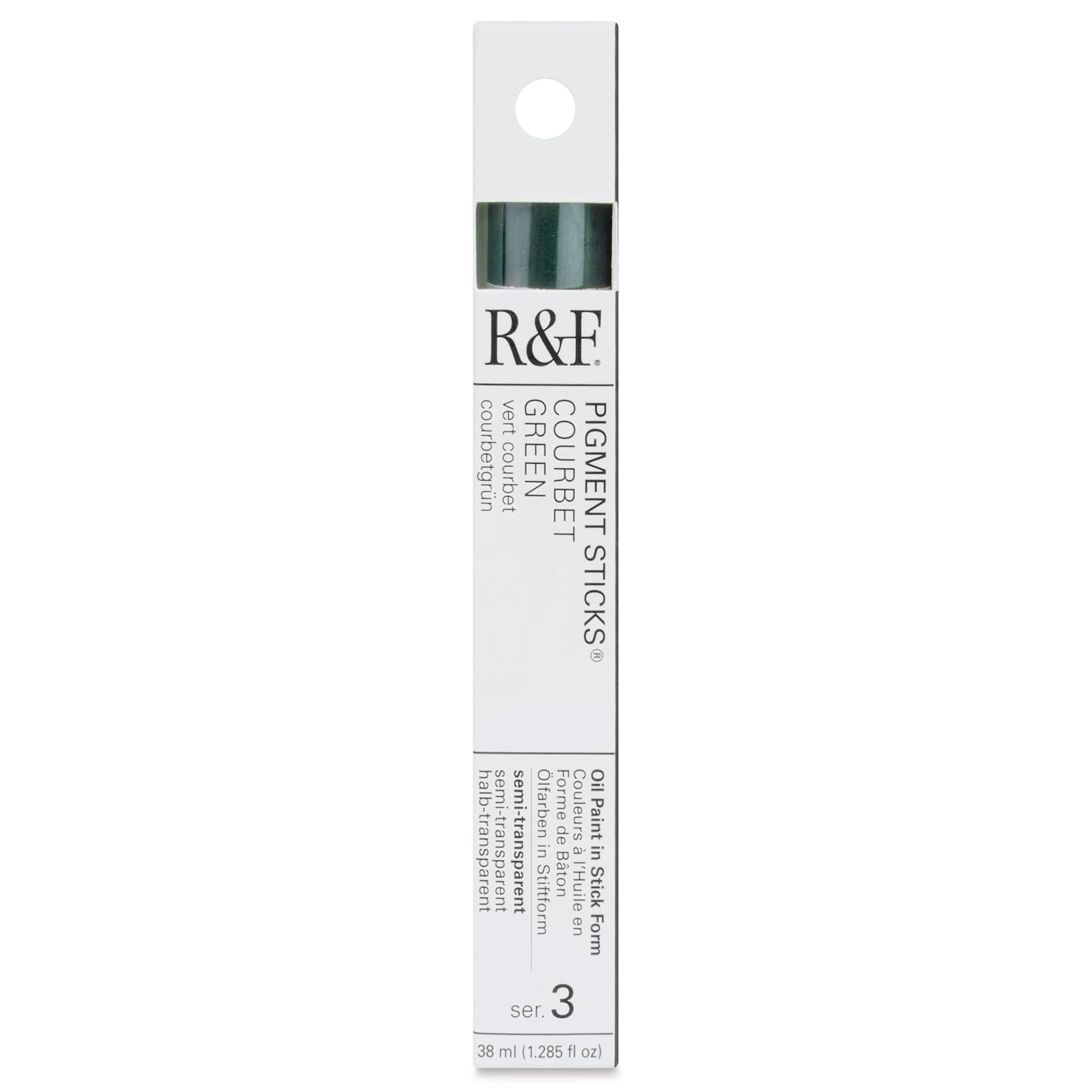 R&F Pigment Stick - Courbet Green, 38 ml stick - front of packaging