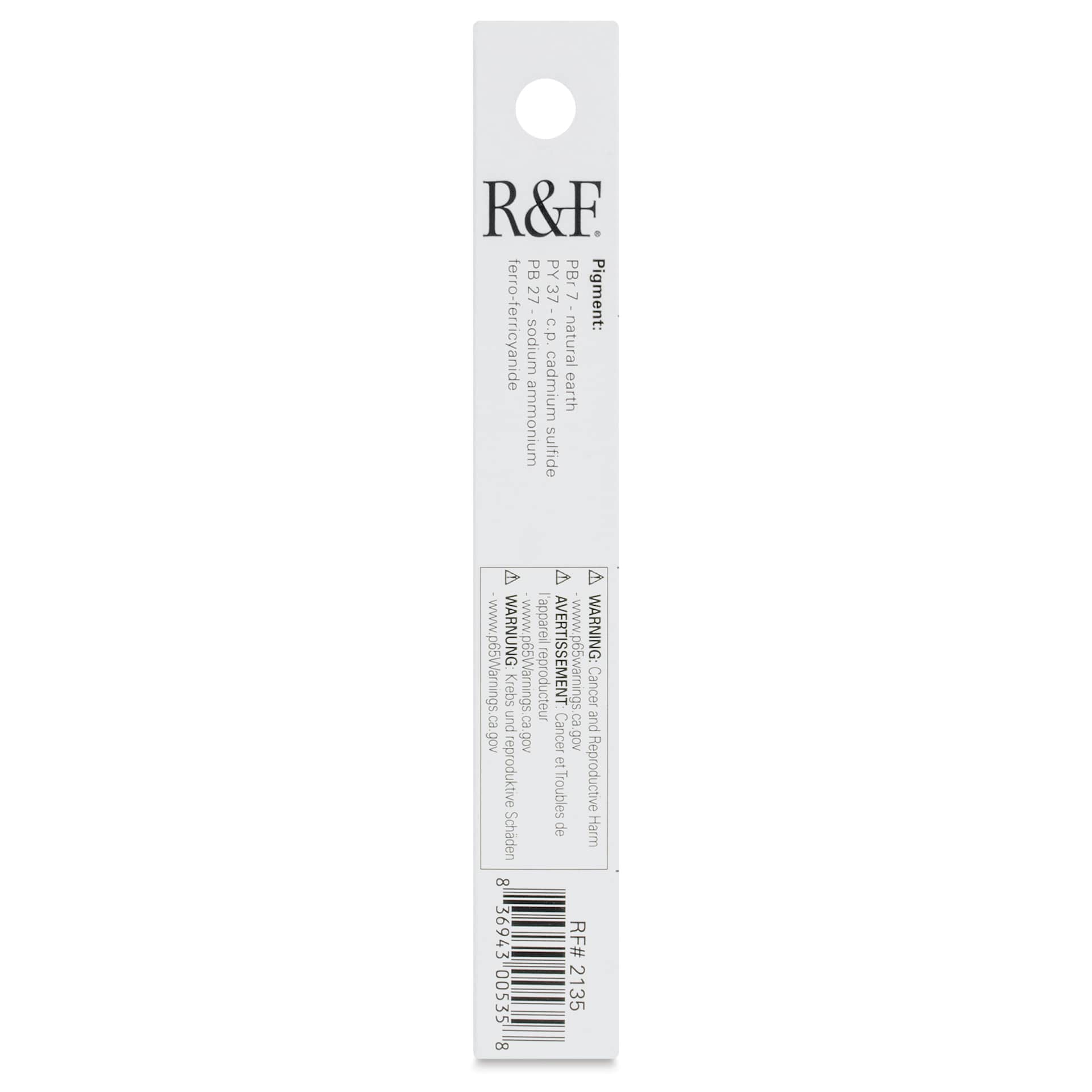R&F Pigment Stick - Courbet Green, 38 ml stick - back of packaging