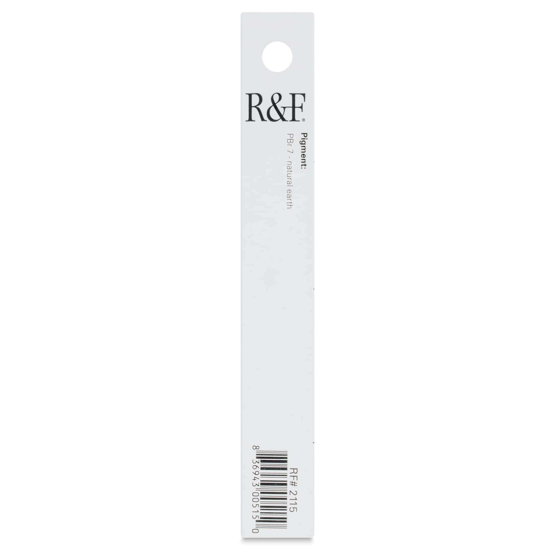 R&F Pigment Stick - Raw Umber, 38 ml stick - back of packaging