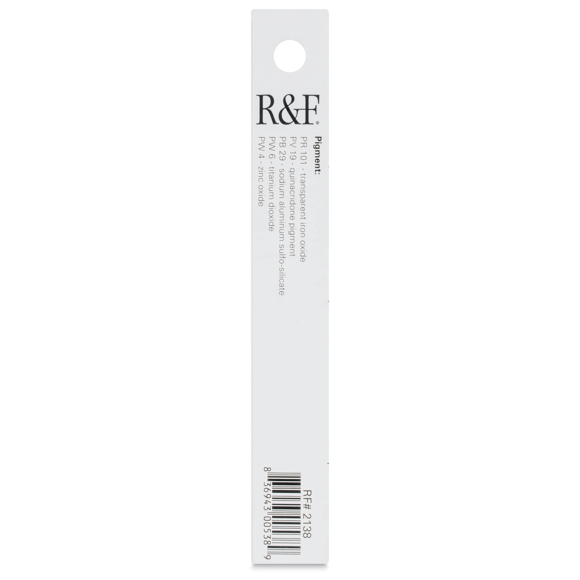 R&F Pigment Stick - Sepia, 38 ml stick - back of packaging