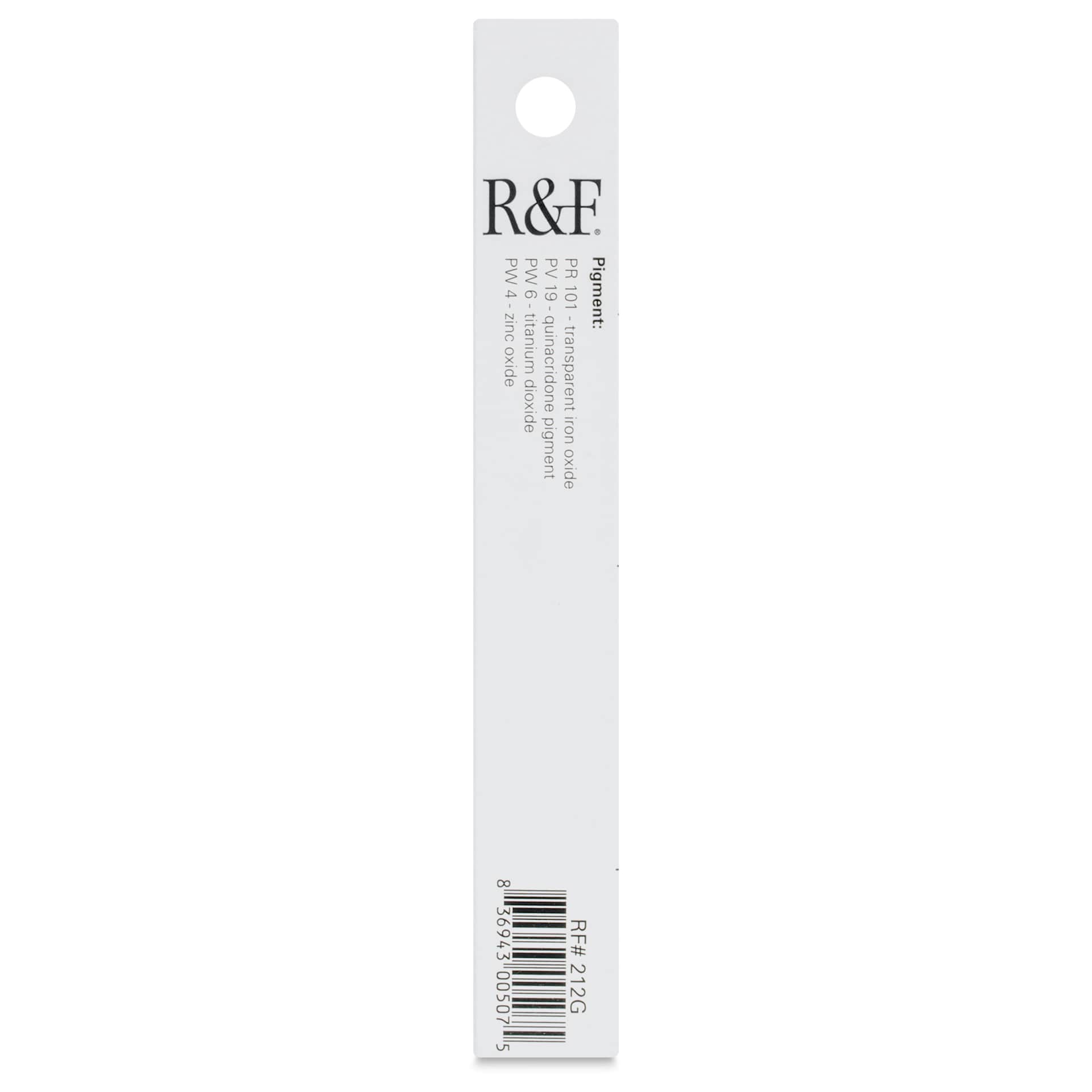 R&F Pigment Stick - Sanguine Earth Medium, 38 ml - back of packaging