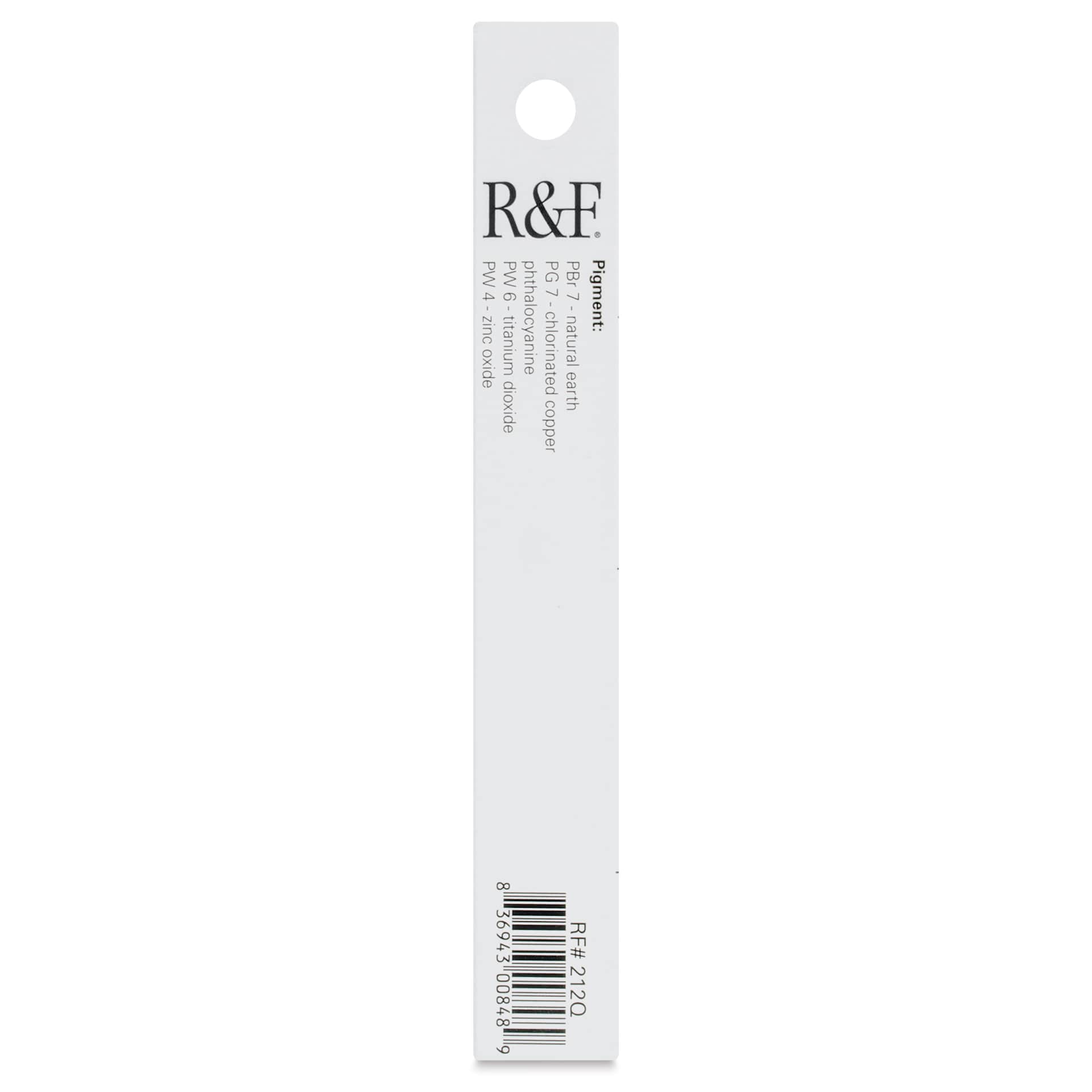 R&F Pigment Stick - Turkey Umber Pale, 38 ml - back of packaging