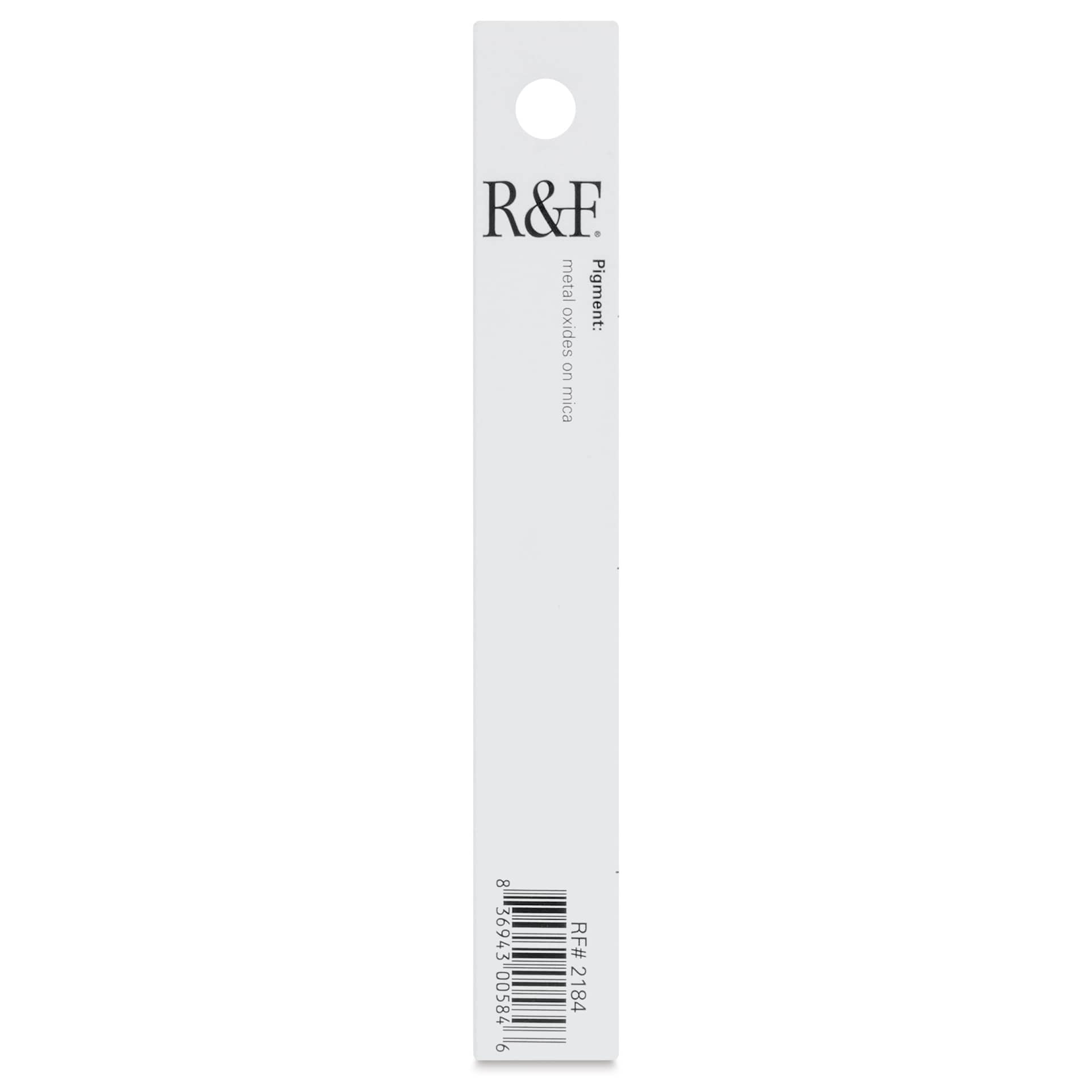 R&F Pigment Stick - Iridescent Brass, 38 ml stick - back of packaging