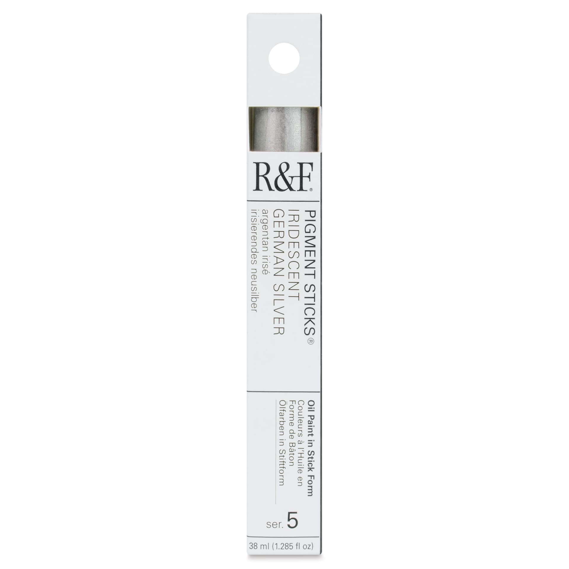 R&F Pigment Stick - Iridescent German Silver, 38 ml stick - front of packaging