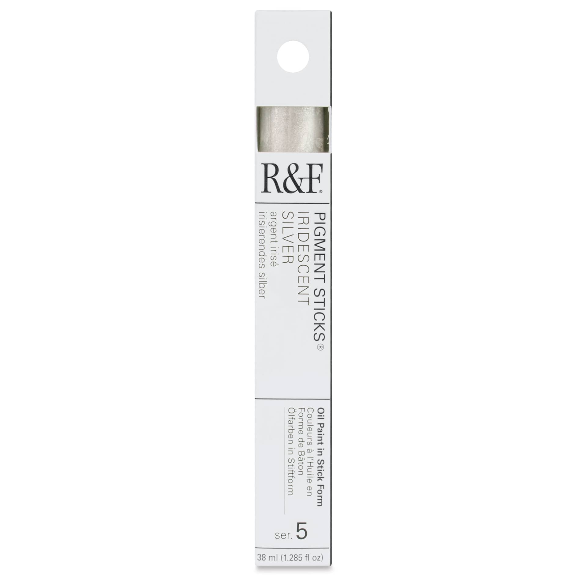 R&F Pigment Stick - Iridescent Silver, 38 ml stick - front of packaging