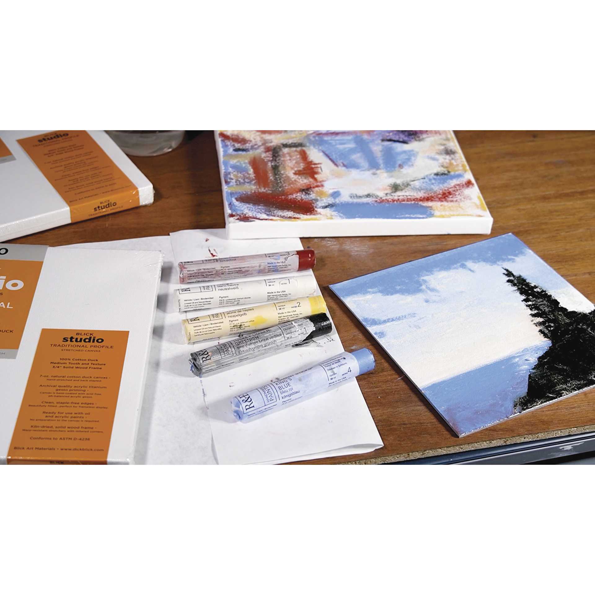 R&F Pigment Sticks, on desk