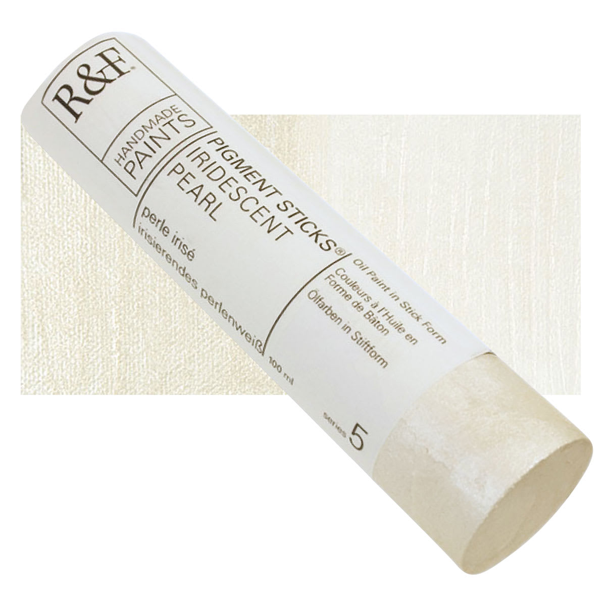 R&F Pigment Stick - Iridescent Pearl, 100 ml stick and swatch