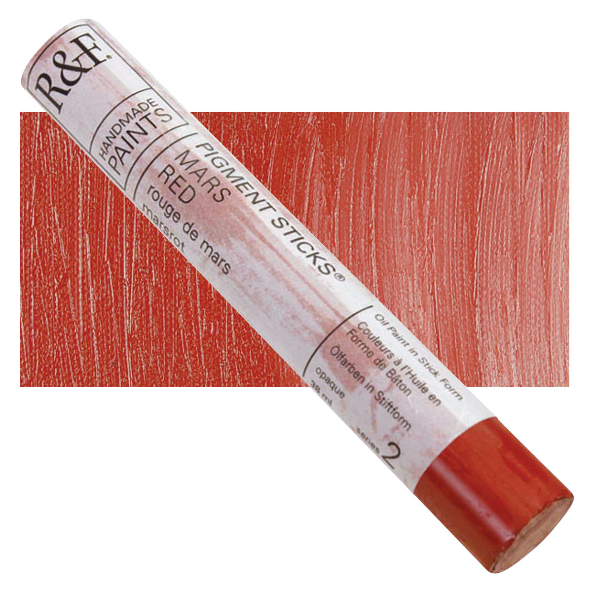 R&F Pigment Stick - Mars Red, 38 ml stick and swatch