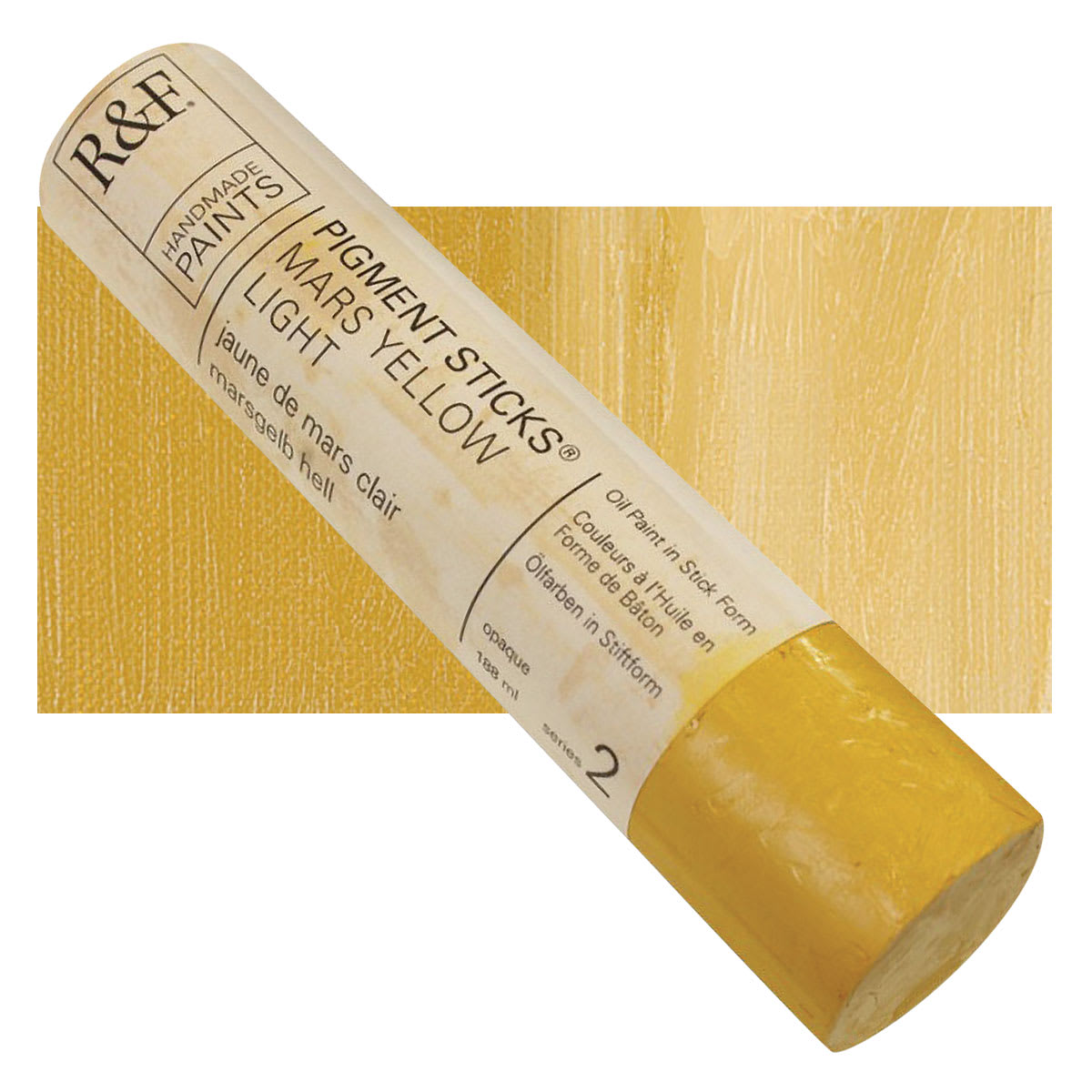 R&F Pigment Stick - Mars Yellow Light, 188 ml stick and swatch