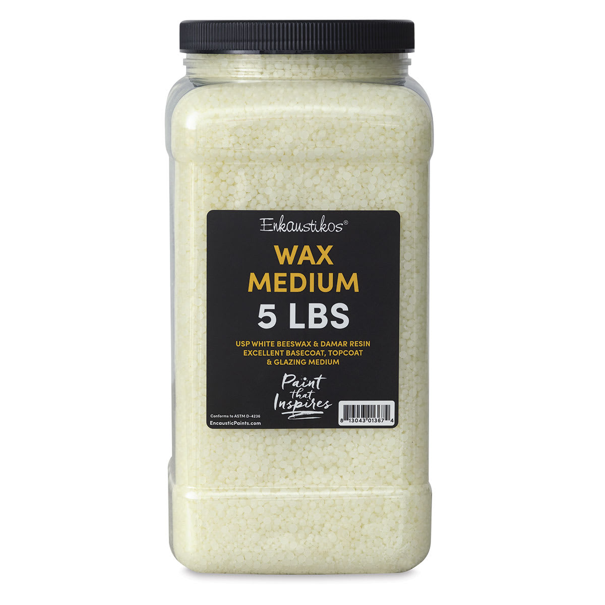 Enkaustikos Wax Medium - Front view of 5 lb Jar of Wax Medium