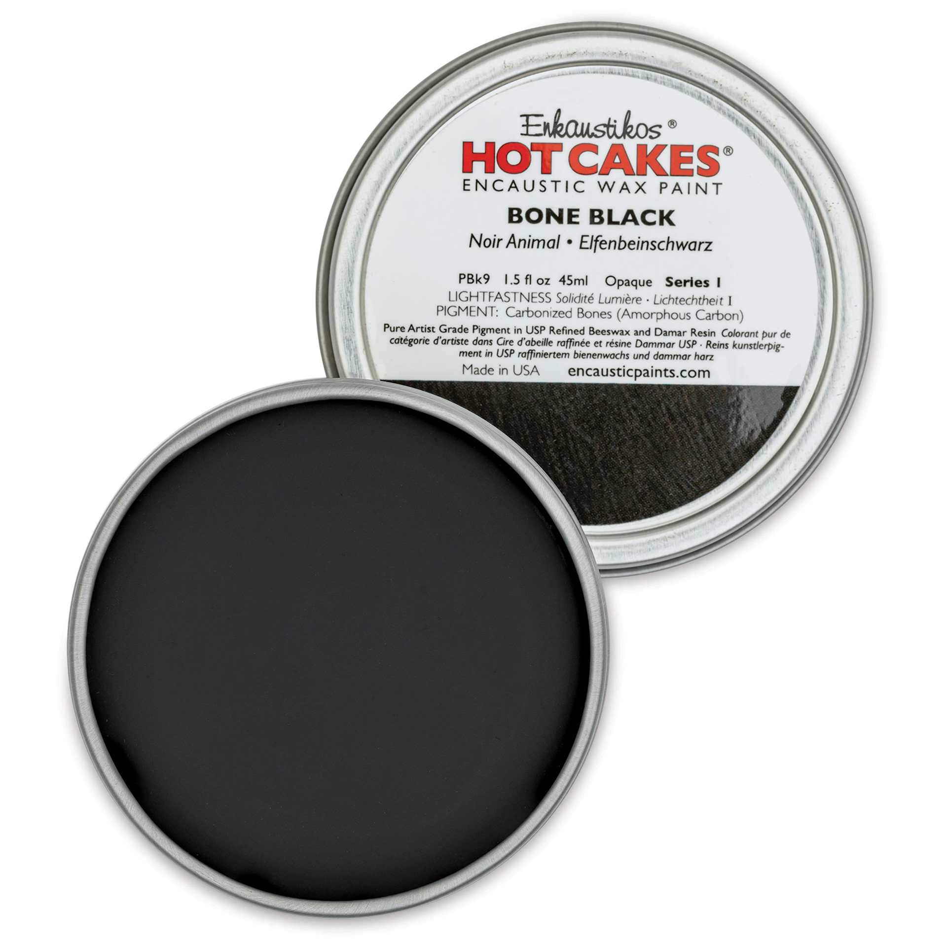 Enkaustikos Hot Cakes Encaustic Paint - Bone Black, 45 ml Tin