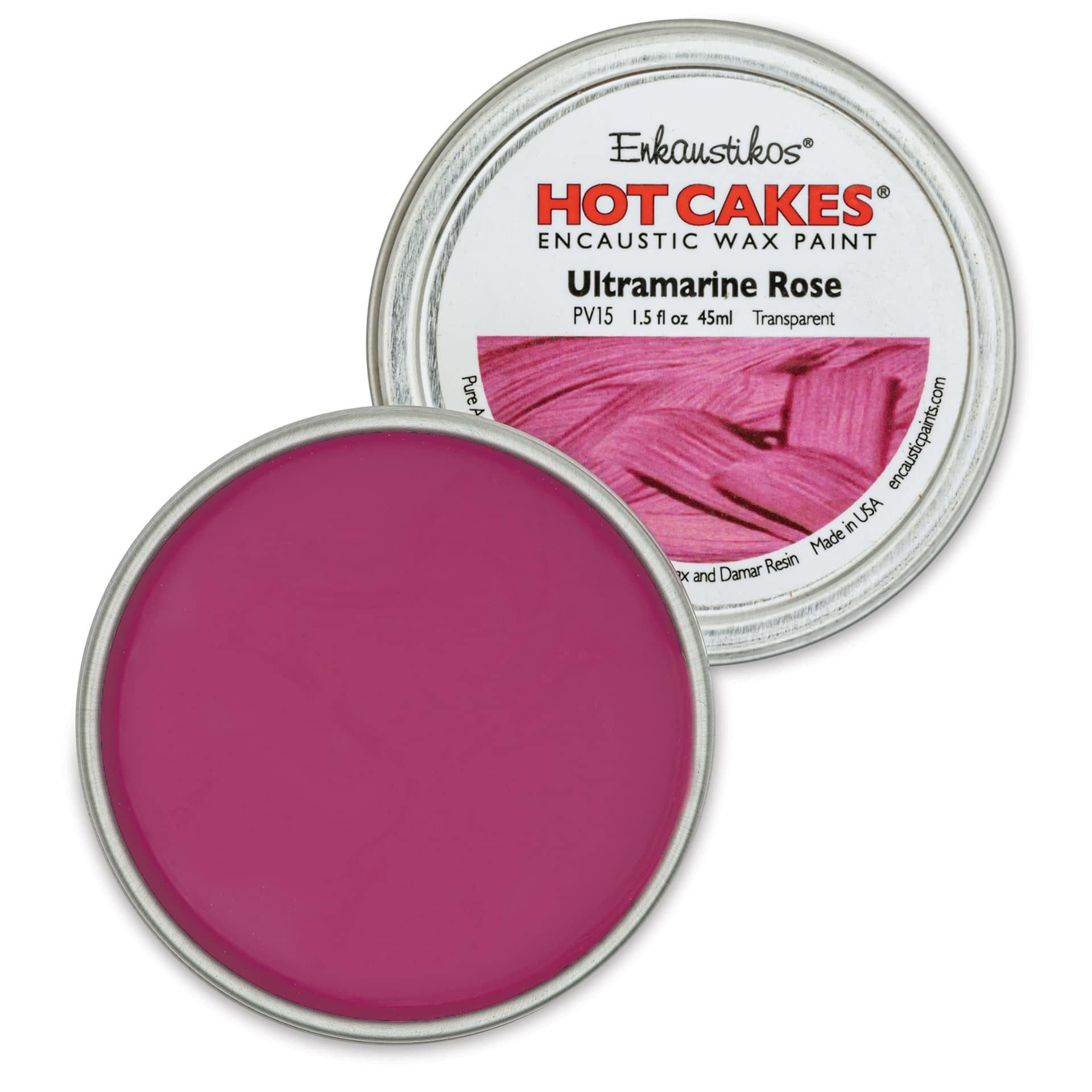 Enkaustikos Hot Cakes Encaustic Paint - Ultramarine Rose, 45 ml tin