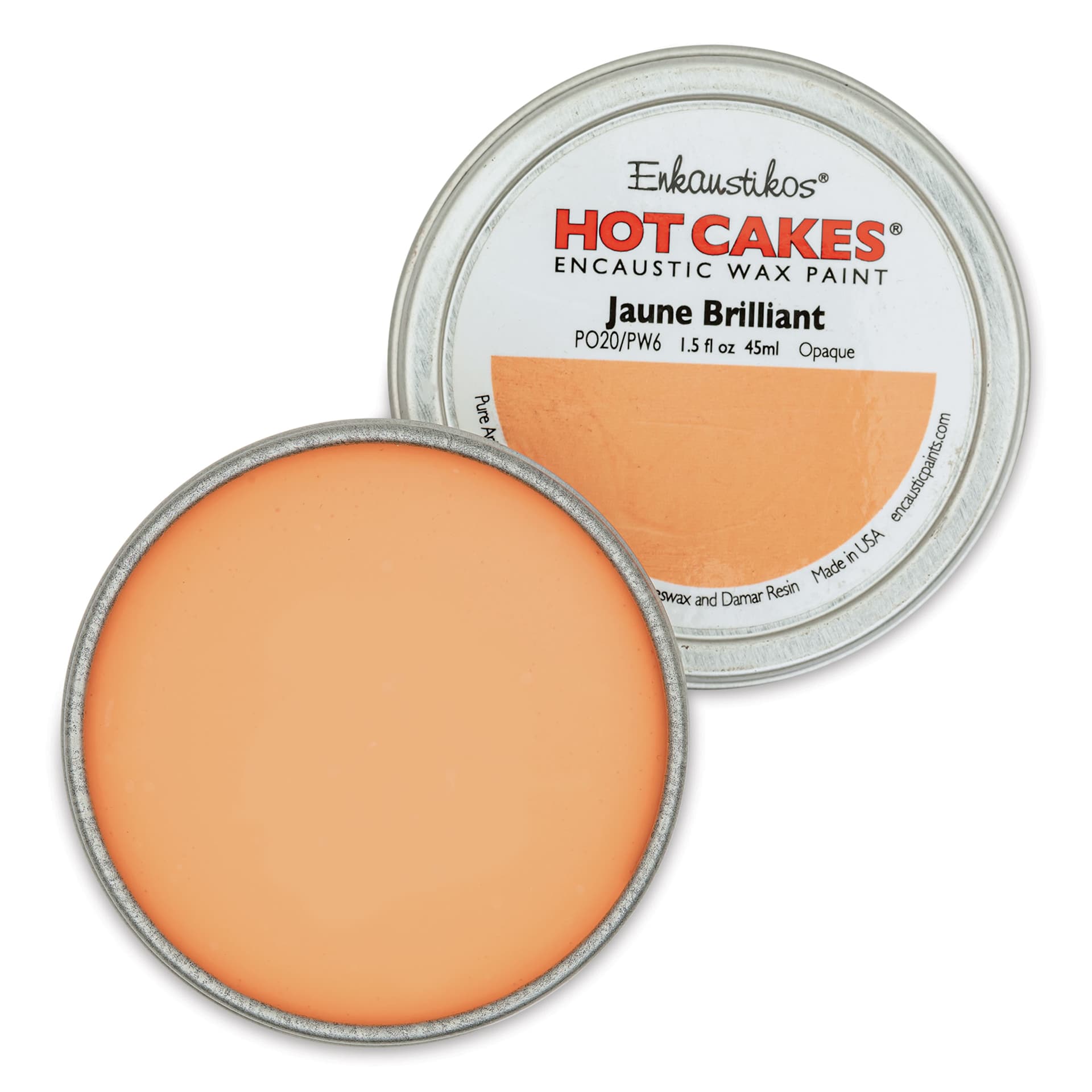 Enkaustikos Hot Cakes Encaustic Paint - Jaune Brilliant, 45 ml tin