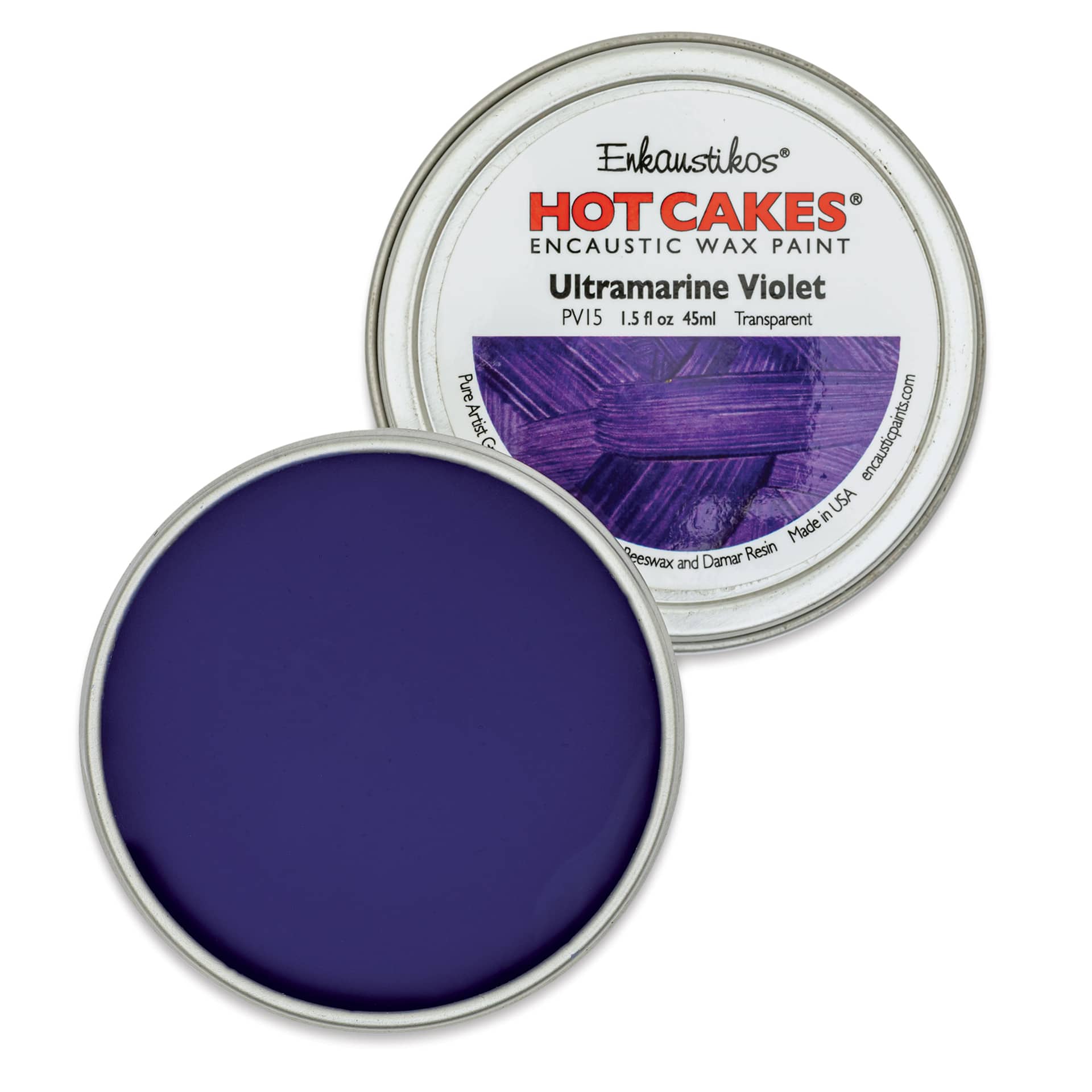 Enkaustikos Hot Cakes Encaustic Paint - Ultramarine Violet, 45 ml tin
