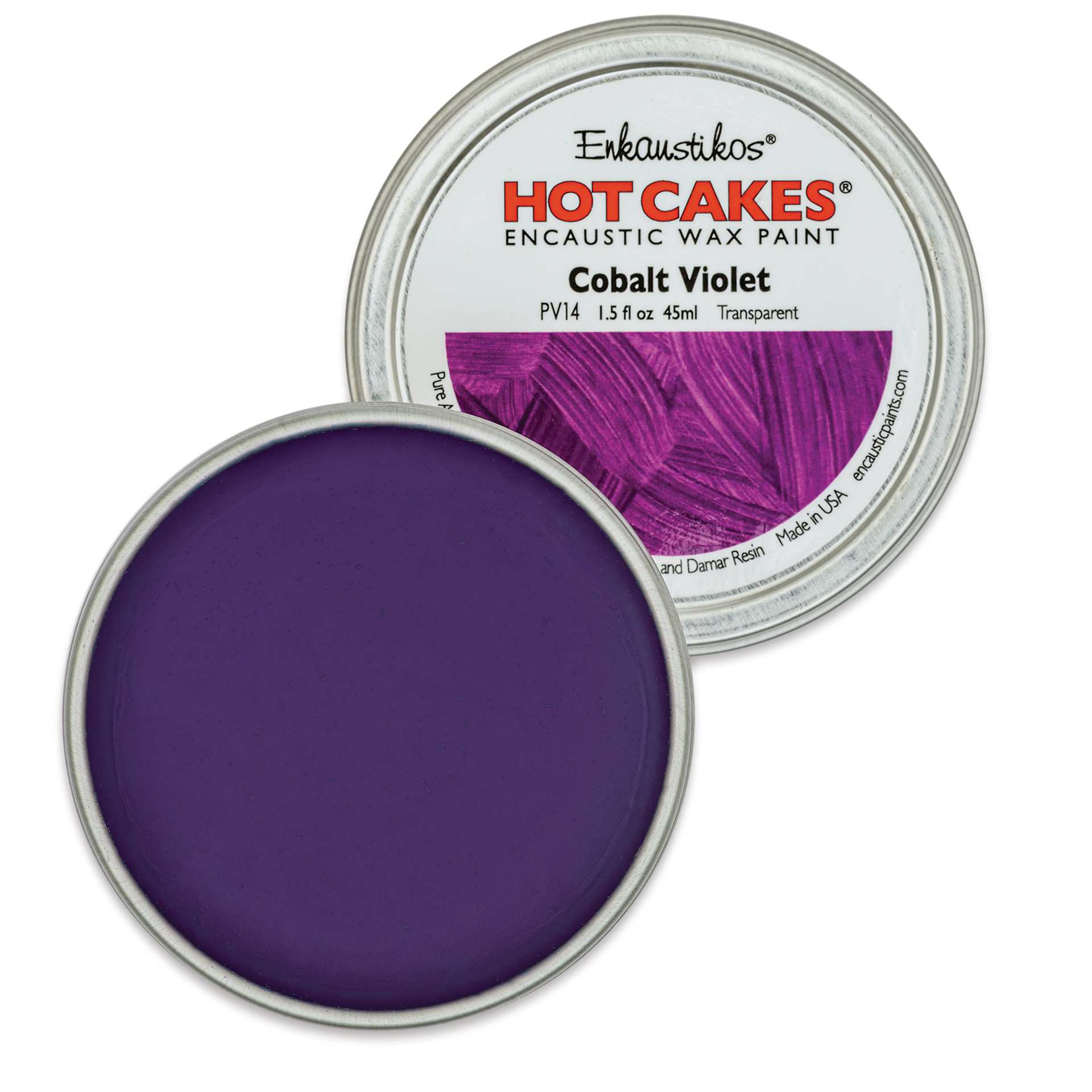 Enkaustikos Hot Cakes Encaustic Paint - Cobalt Violet, 45 ml tin