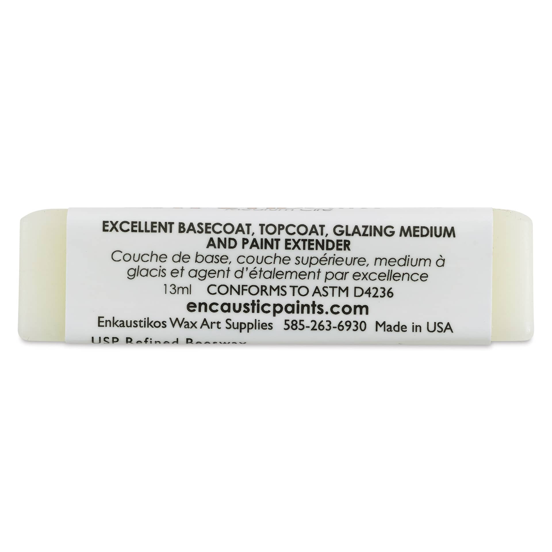 Enkaustikos Hot Sticks Encaustic Wax Paint Mediums - Wax Medium, 13 ml Stick (Underside of stick)