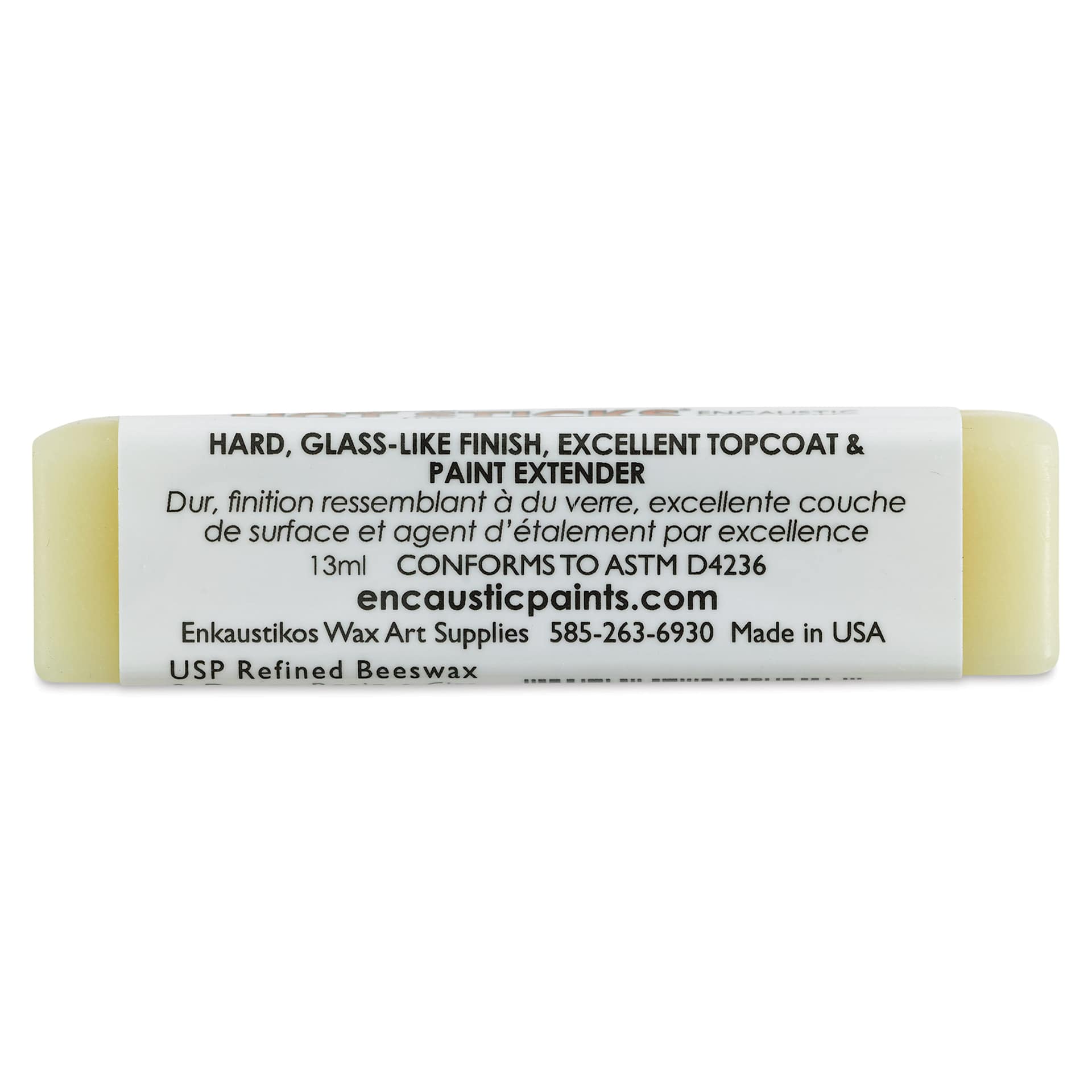 Enkaustikos Hot Sticks Encaustic Wax Paint Mediums - XD Wax Medium, 13 ml Stick (Underside of stick)