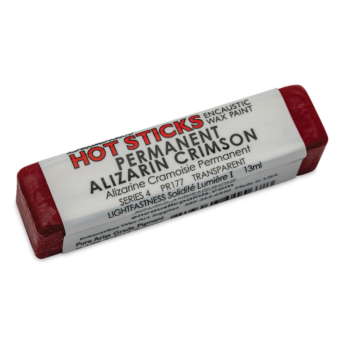 Enkaustikos Hot Sticks Encaustic Paint - Alizarin Crimson, 13 ml Stick