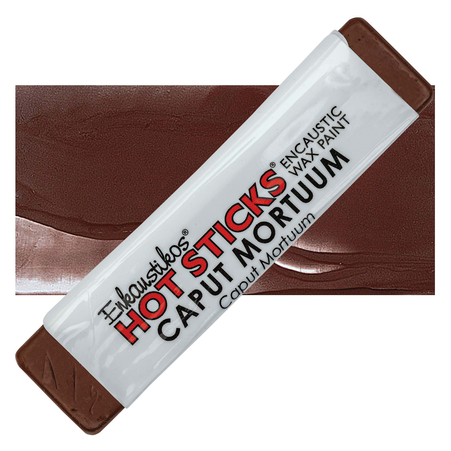 Enkaustikos Hot Sticks Encaustic Wax Paint - Caput Mortuum, 13 ml stick and swatch