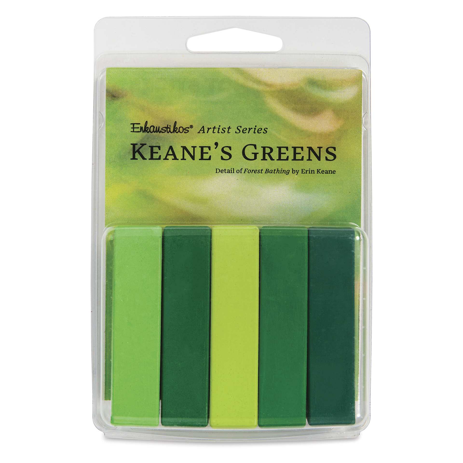 Enkaustikos Hot Sticks Encaustic Paints - Set of 5, Keane's Greens, 13 ml front of package