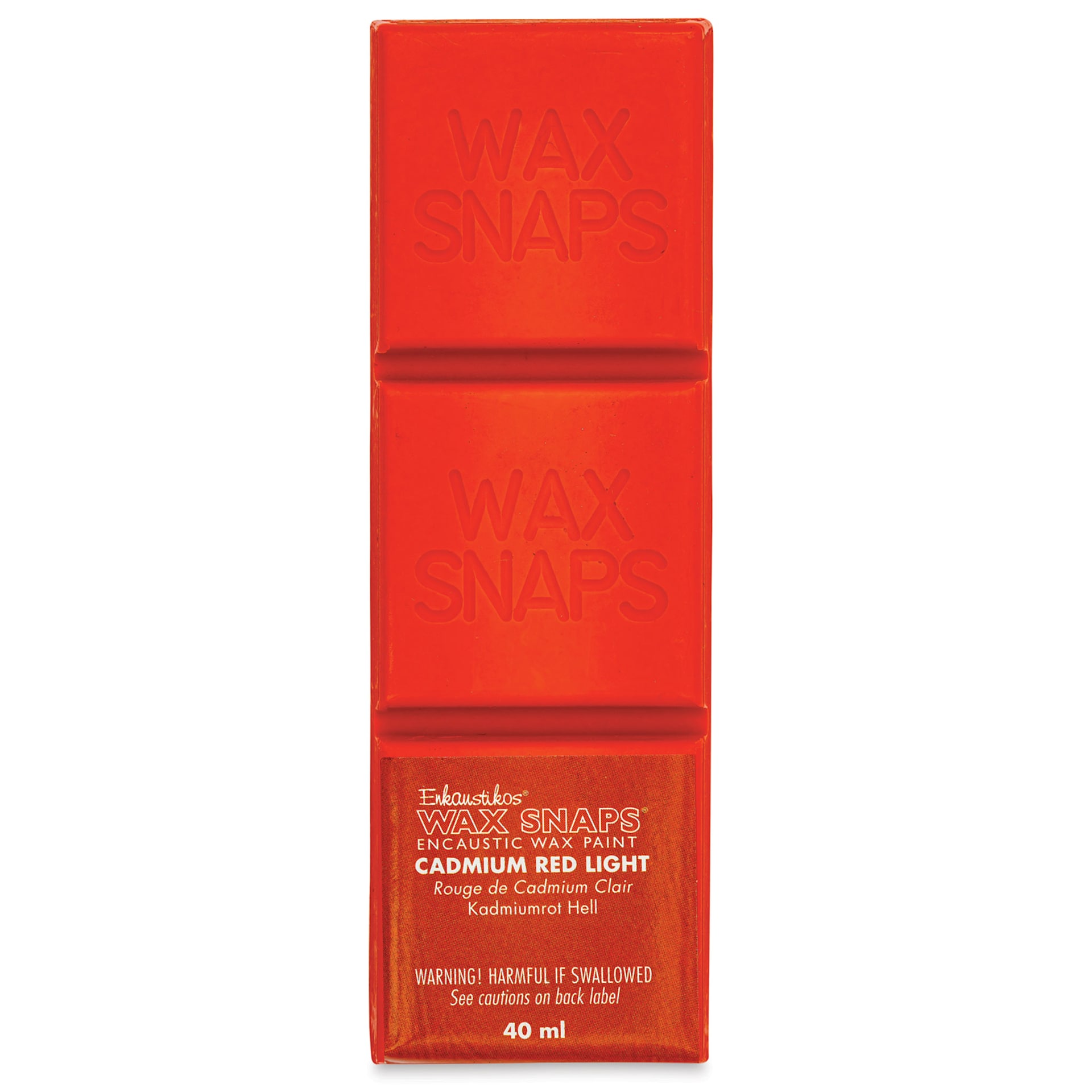 Enkaustikos Wax Snaps Encaustic Paints - Cadmium Red Light, 40 ml cake front of package