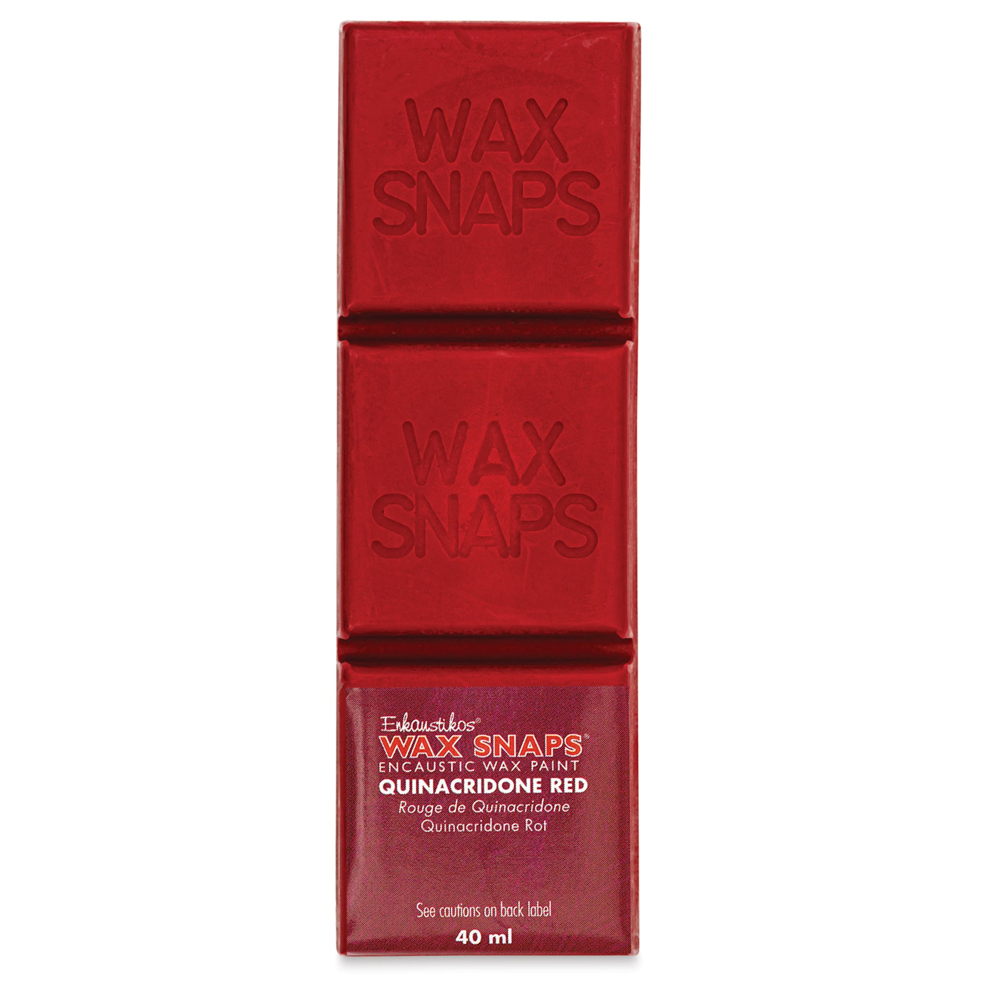 Enkaustikos Wax Snaps Encaustic Paints - Quinacridone Red, 40 ml cake front of package