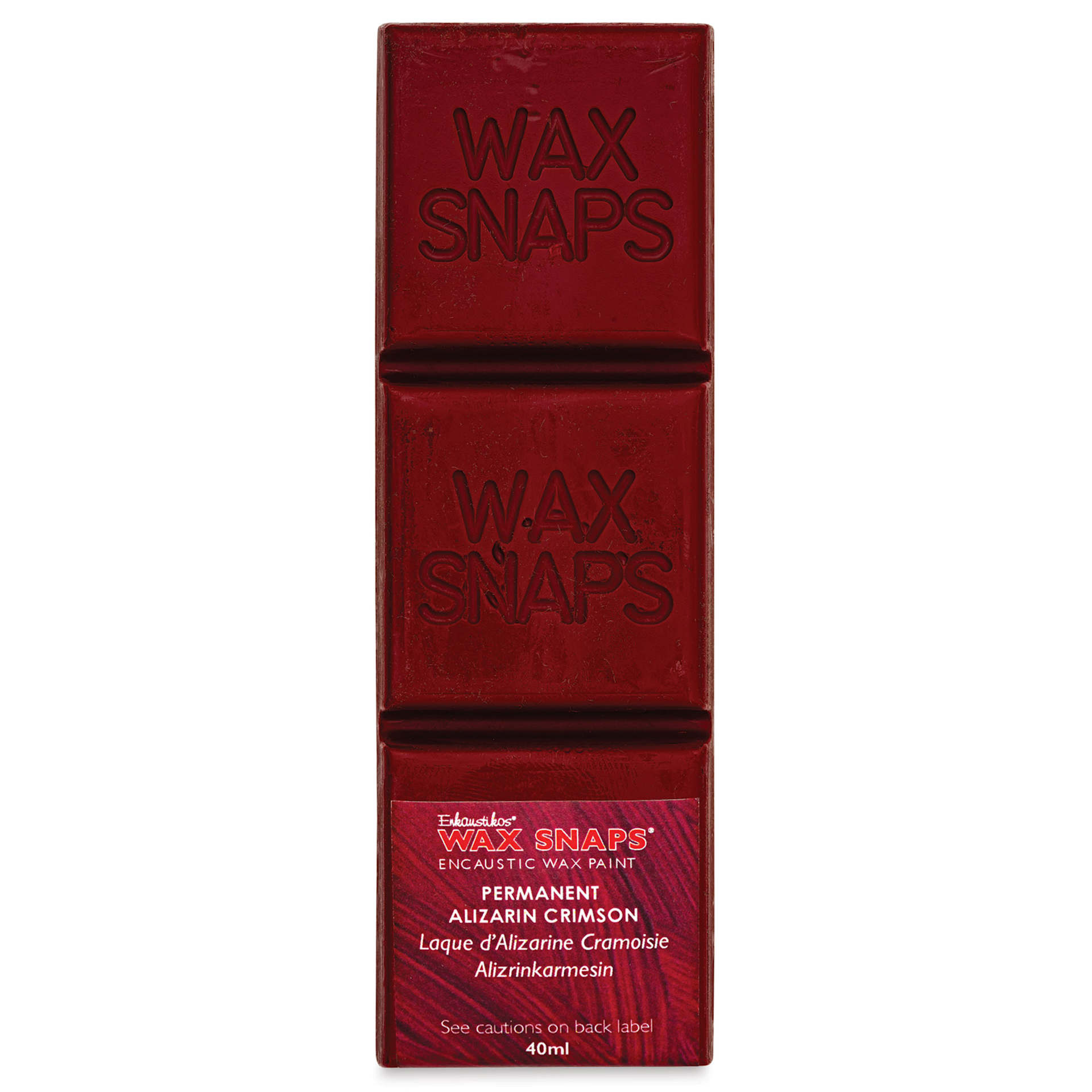 Enkaustikos Wax Snaps Encaustic Paints - Alizarin Crimson, 40 ml cake front of package