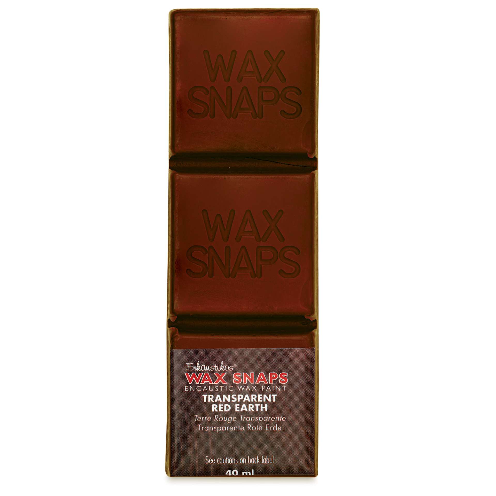 Enkaustikos Wax Snaps Encaustic Paints - Transparent Red Earth, 40 ml cake front of package