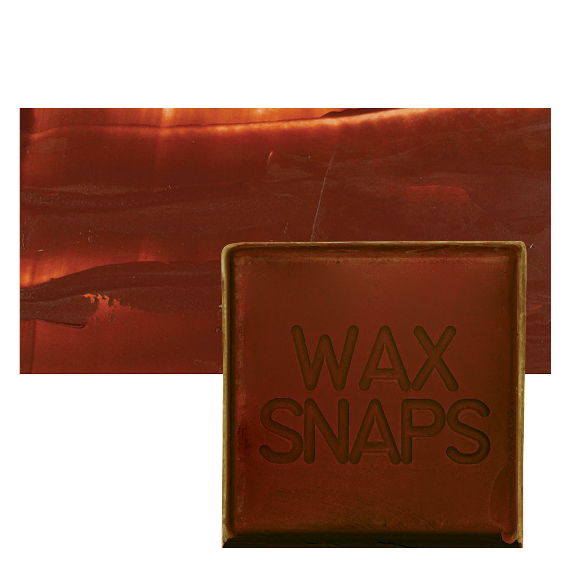 Enkaustikos Wax Snaps Encaustic Paint - Transparent Red Earth, 40 ml snaps and swatch