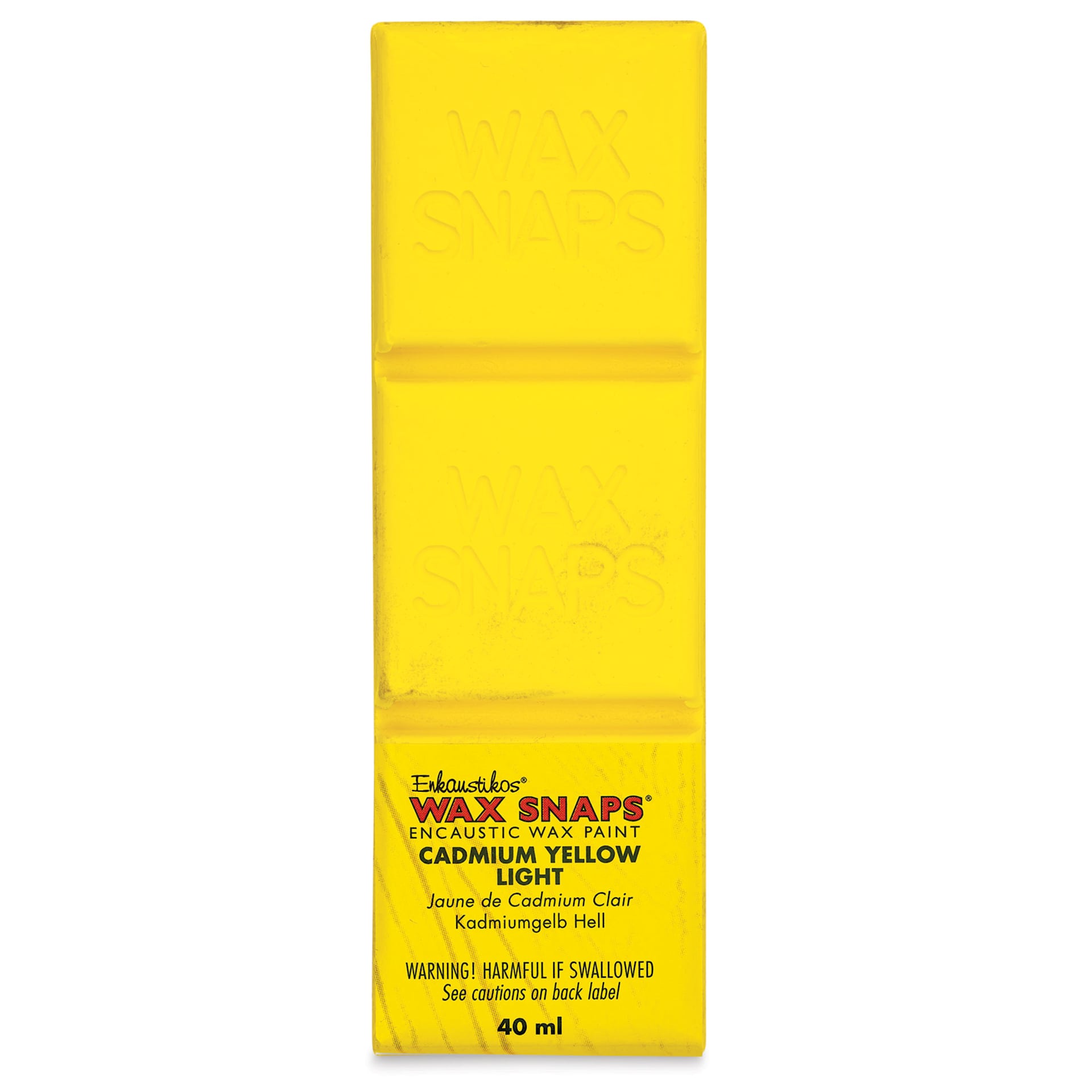 Enkaustikos Wax Snaps Encaustic Paints - Cadmium Yellow Light, 40 ml cake front of package