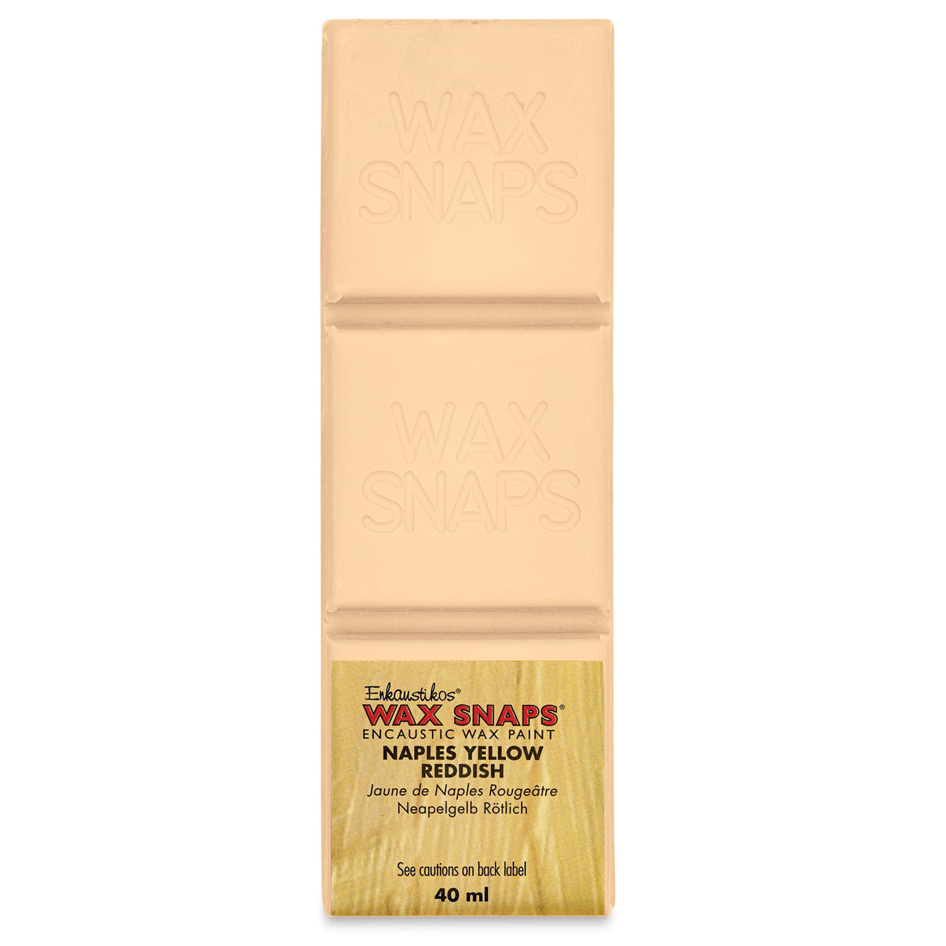 Enkaustikos Wax Snaps Encaustic Paints - Naples Yellow Reddish, 40 ml cake front of package