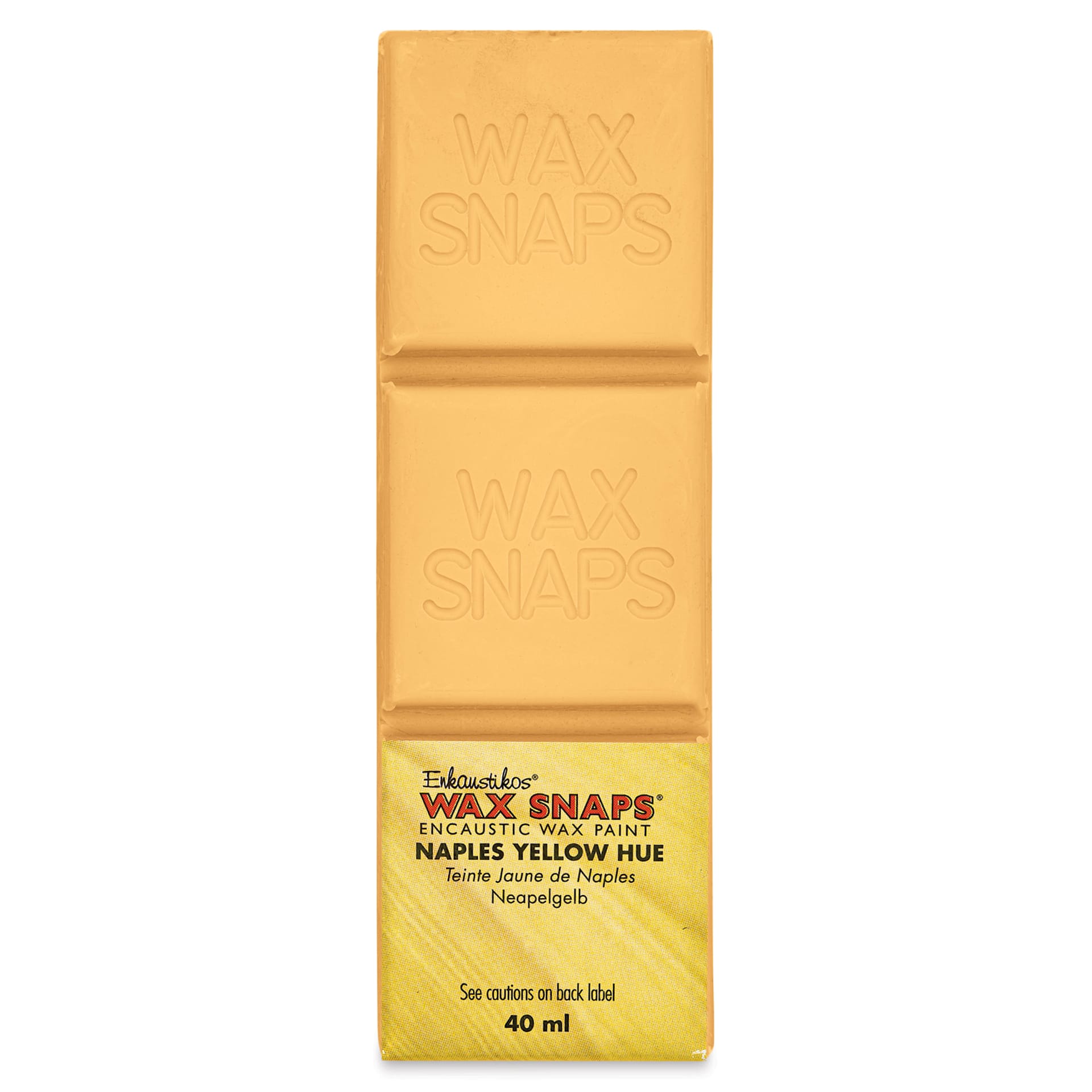 Enkaustikos Wax Snaps Encaustic Paints - Naples Yellow Hue, 40 ml cake front of package