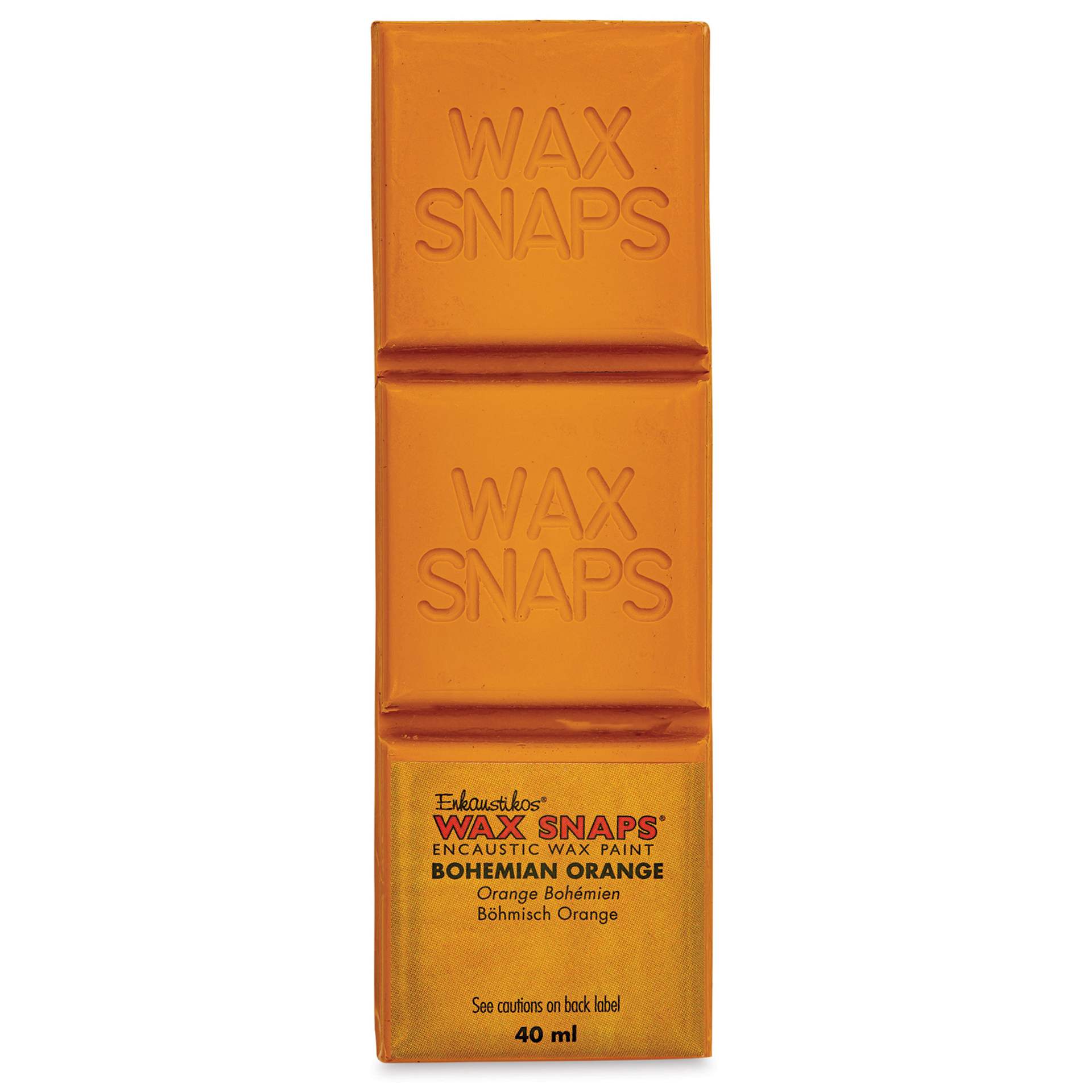 Enkaustikos Wax Snaps Encaustic Paints - Bohemian Orange, 40 ml cake front of package
