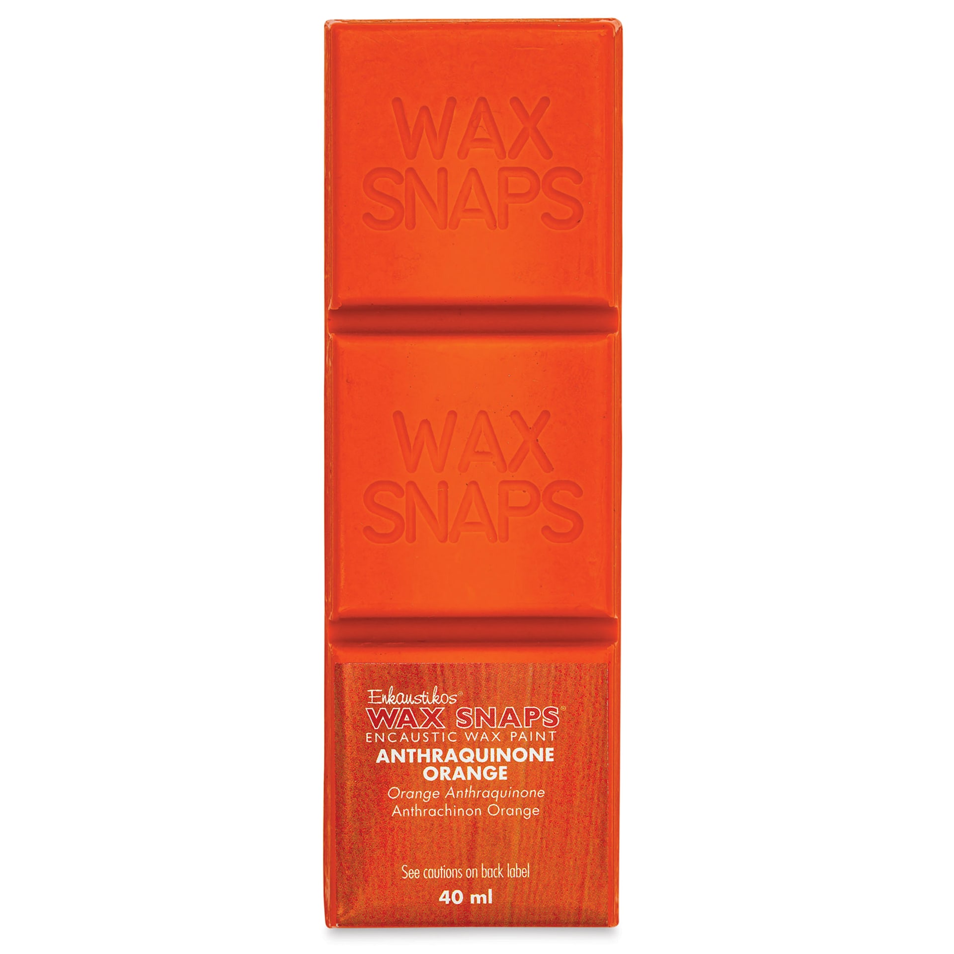 Enkaustikos Wax Snaps Encaustic Paints - Anthraquinone Orange, 40 ml cake front of package