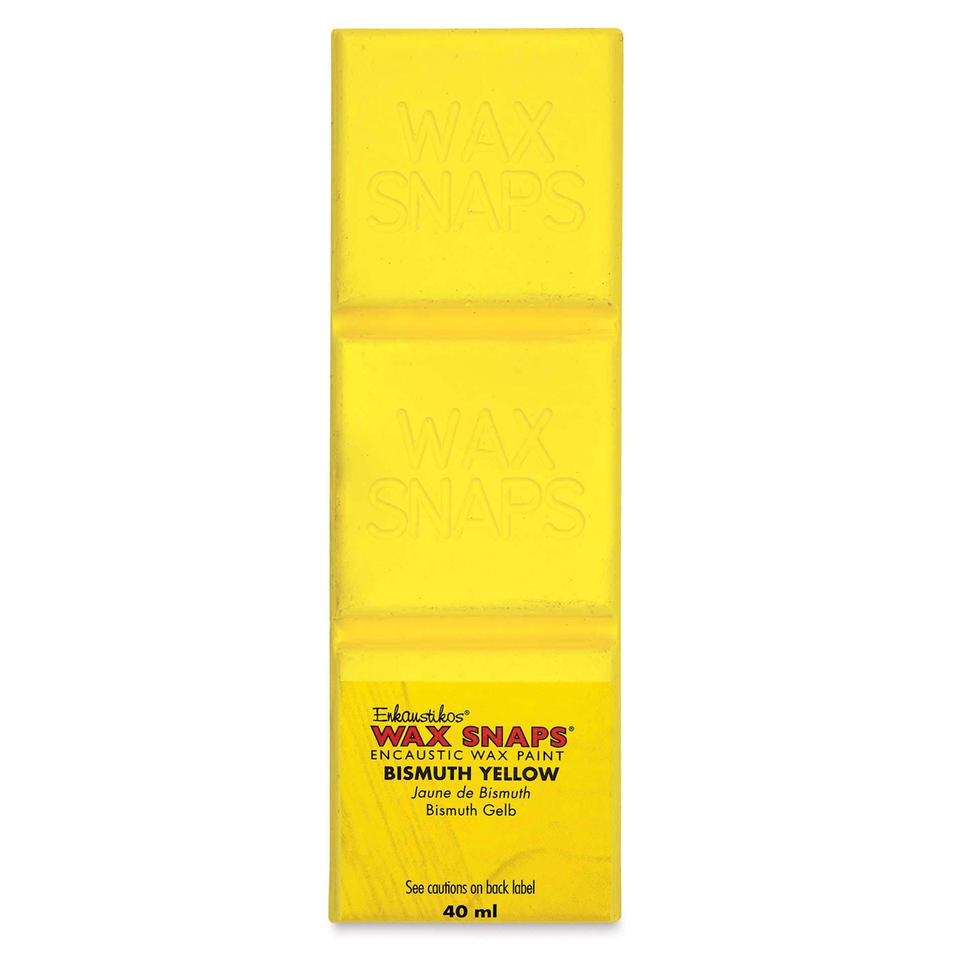 Enkaustikos Wax Snaps Encaustic Paints - Bismuth Yellow, 40 ml cake front of package