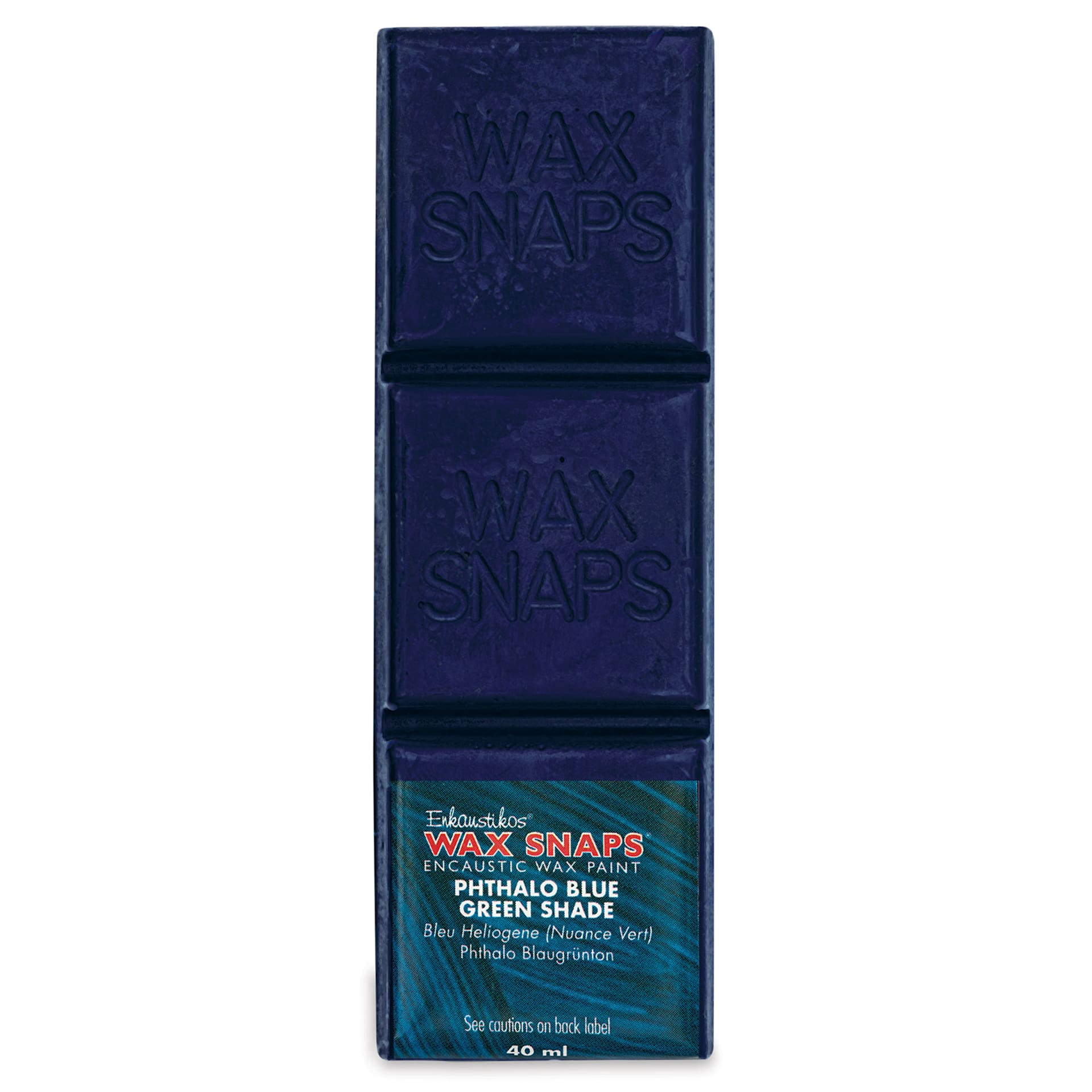 Enkaustikos Wax Snaps Encaustic Paints - Phthalo Blue Green Shade, 40 ml cake front of package