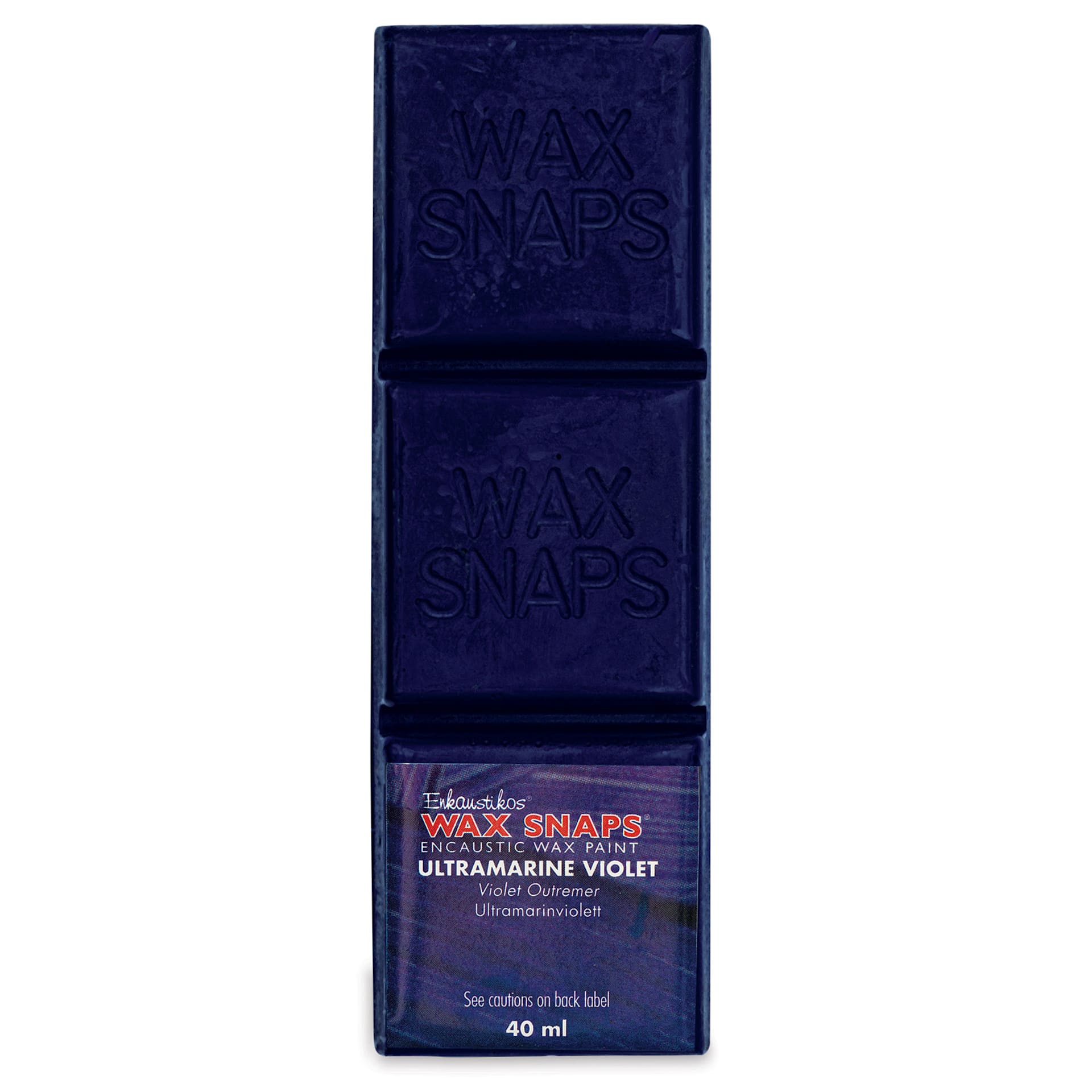 Enkaustikos Wax Snaps Encaustic Paints - Ultramarine Violet, 40 ml cake front of package
