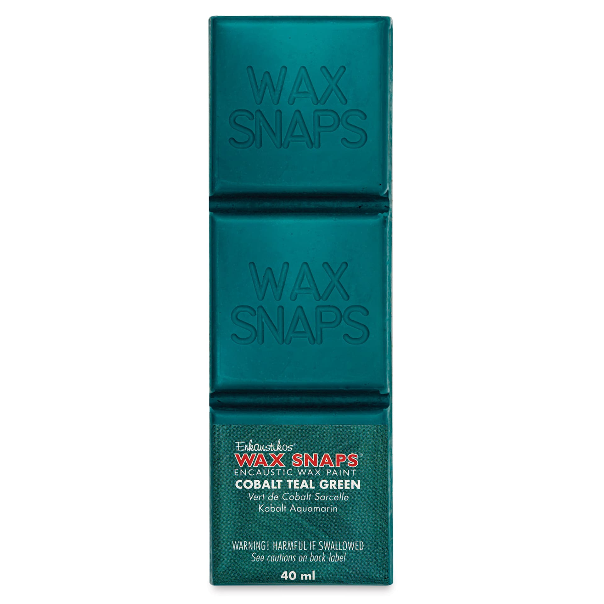 Enkaustikos Wax Snaps Encaustic Paints - Cobalt Teal Green, 40 ml cake front of package