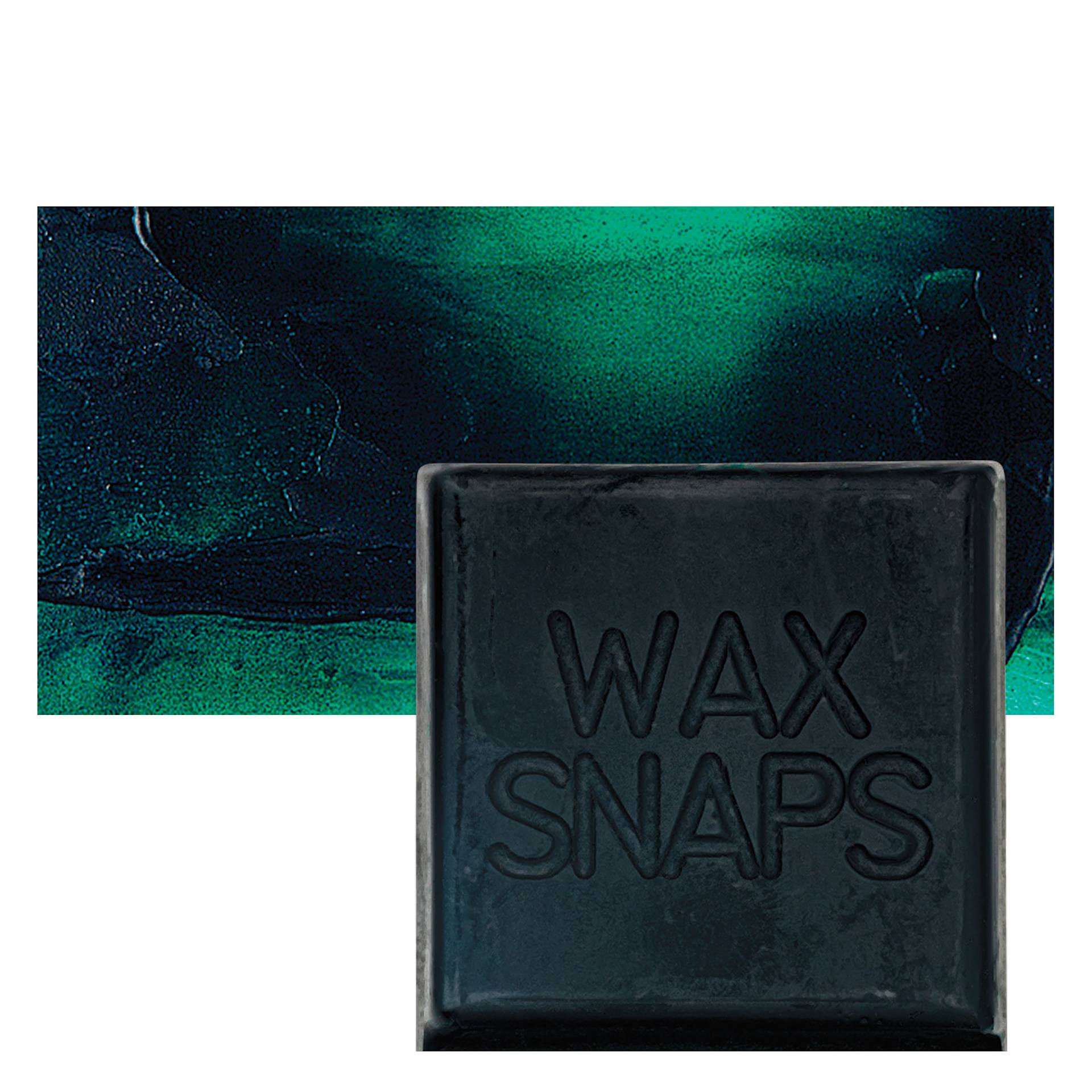 Enkaustikos Wax Snaps Encaustic Paint - Phthalo Green Blue Shade, 40 ml snaps and swatch