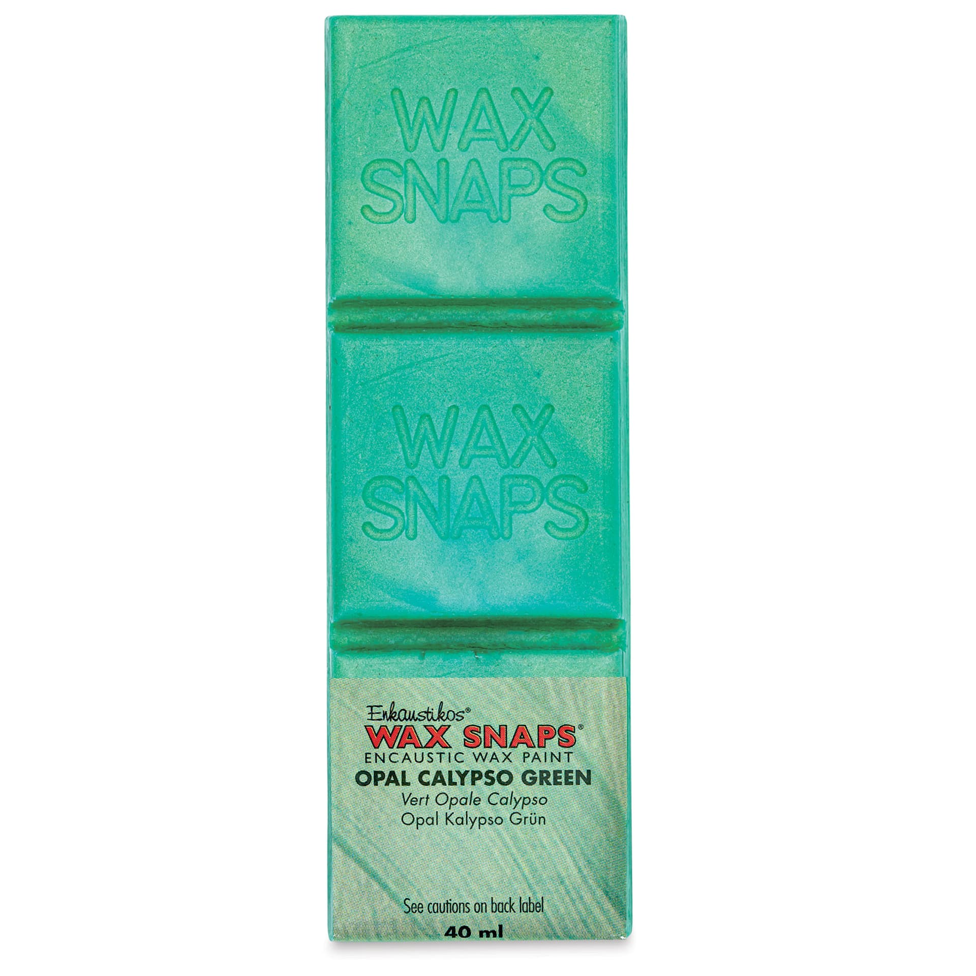 Enkaustikos Wax Snaps Encaustic Paints - Opal Calypso Green, 40 ml cake front of package