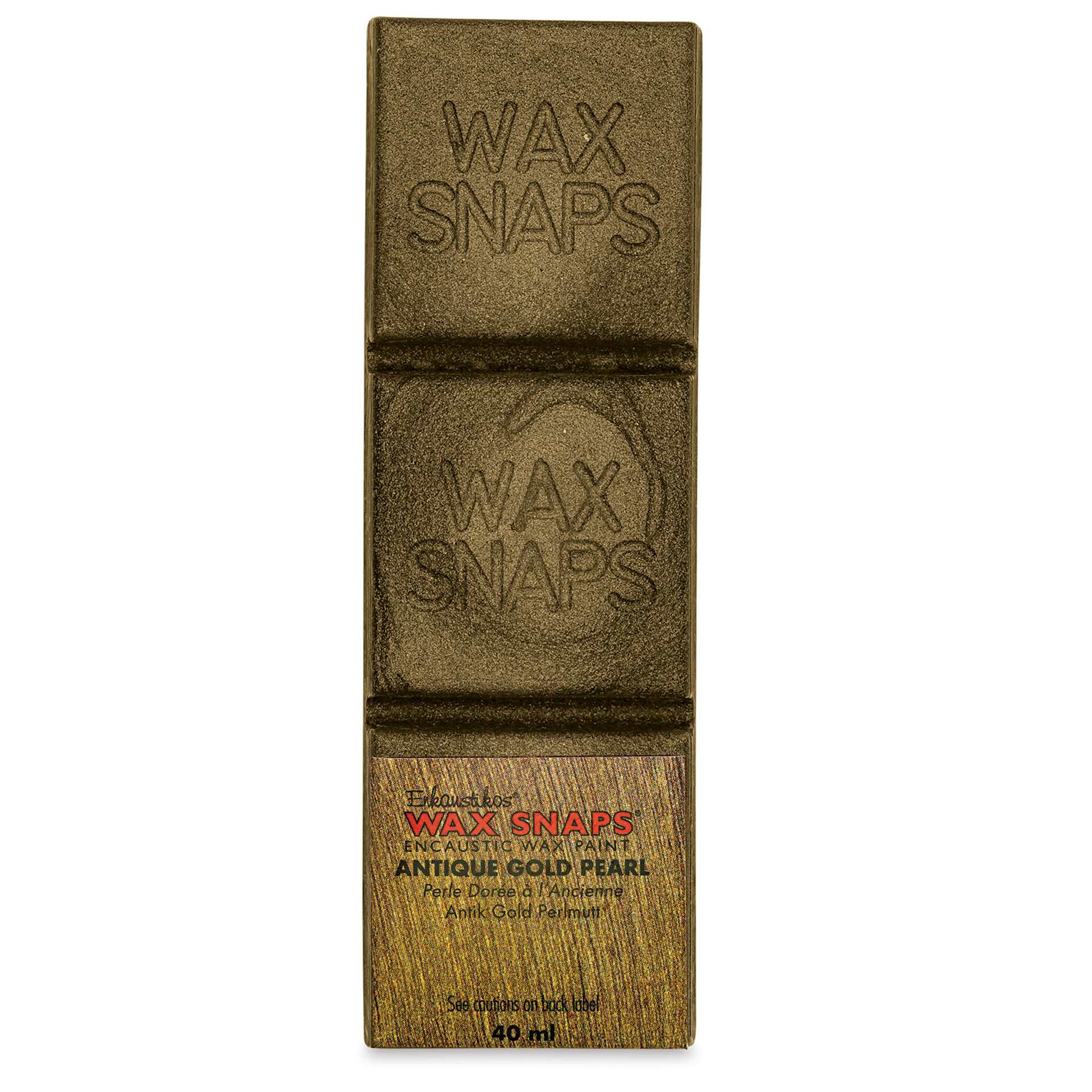 Enkaustikos Wax Snaps Encaustic Paints - Antique Gold Pearl, 40 ml cake front of package