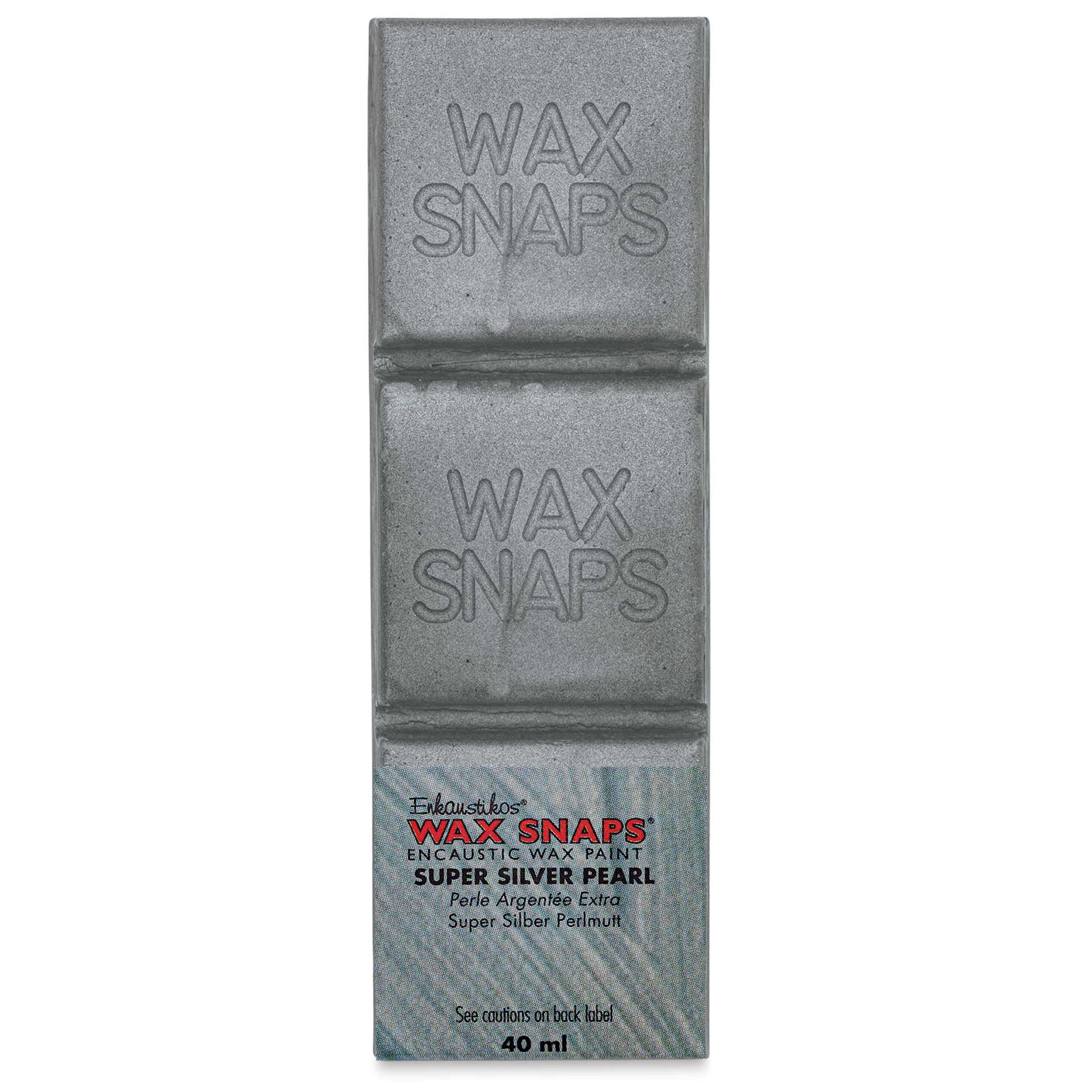 Enkaustikos Wax Snaps Encaustic Paints - Super Silver Pearl, 40 ml cake front of package
