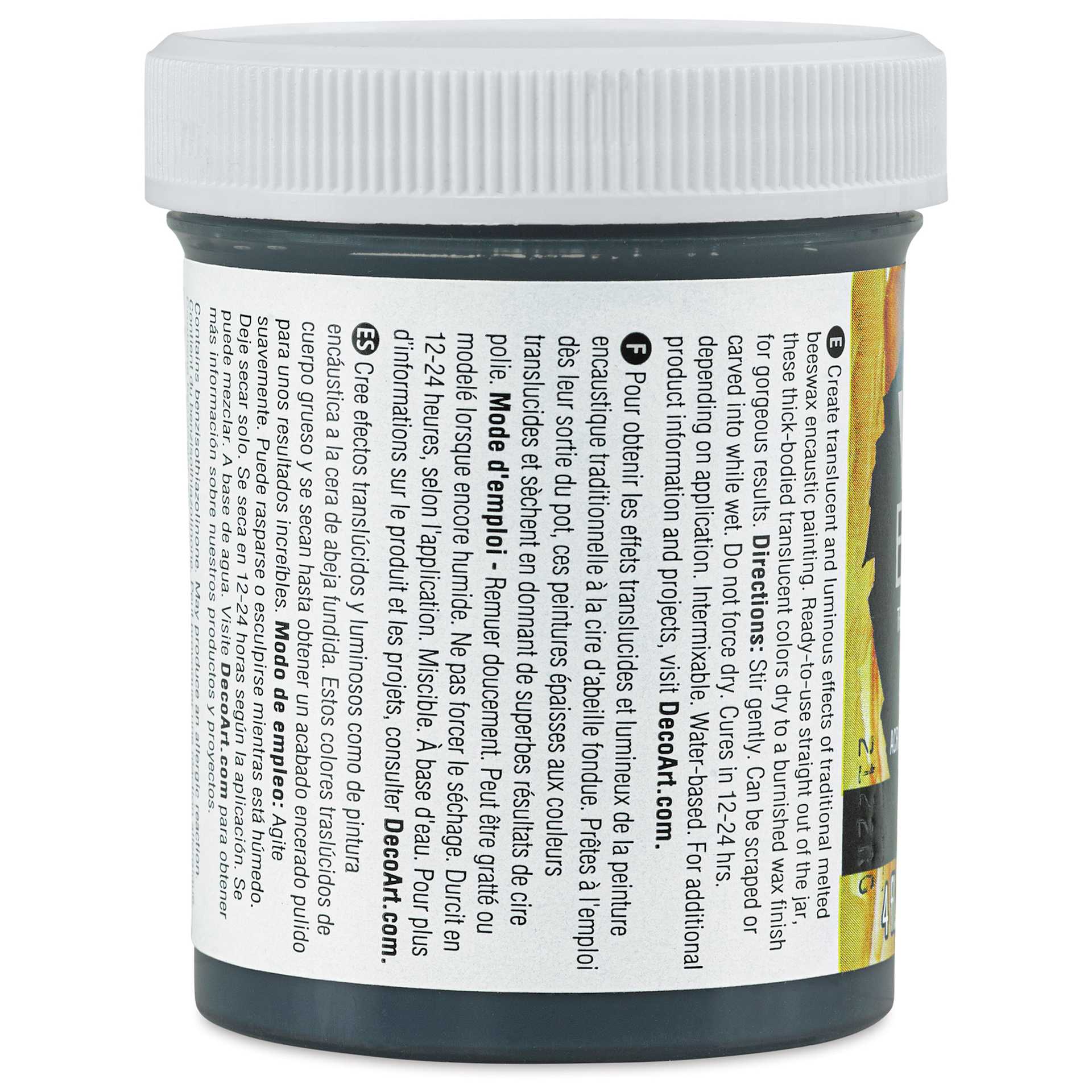 DecoArt Wax Effects Acrylic Paint - Paynes Grey, 4 oz Jar (Back)