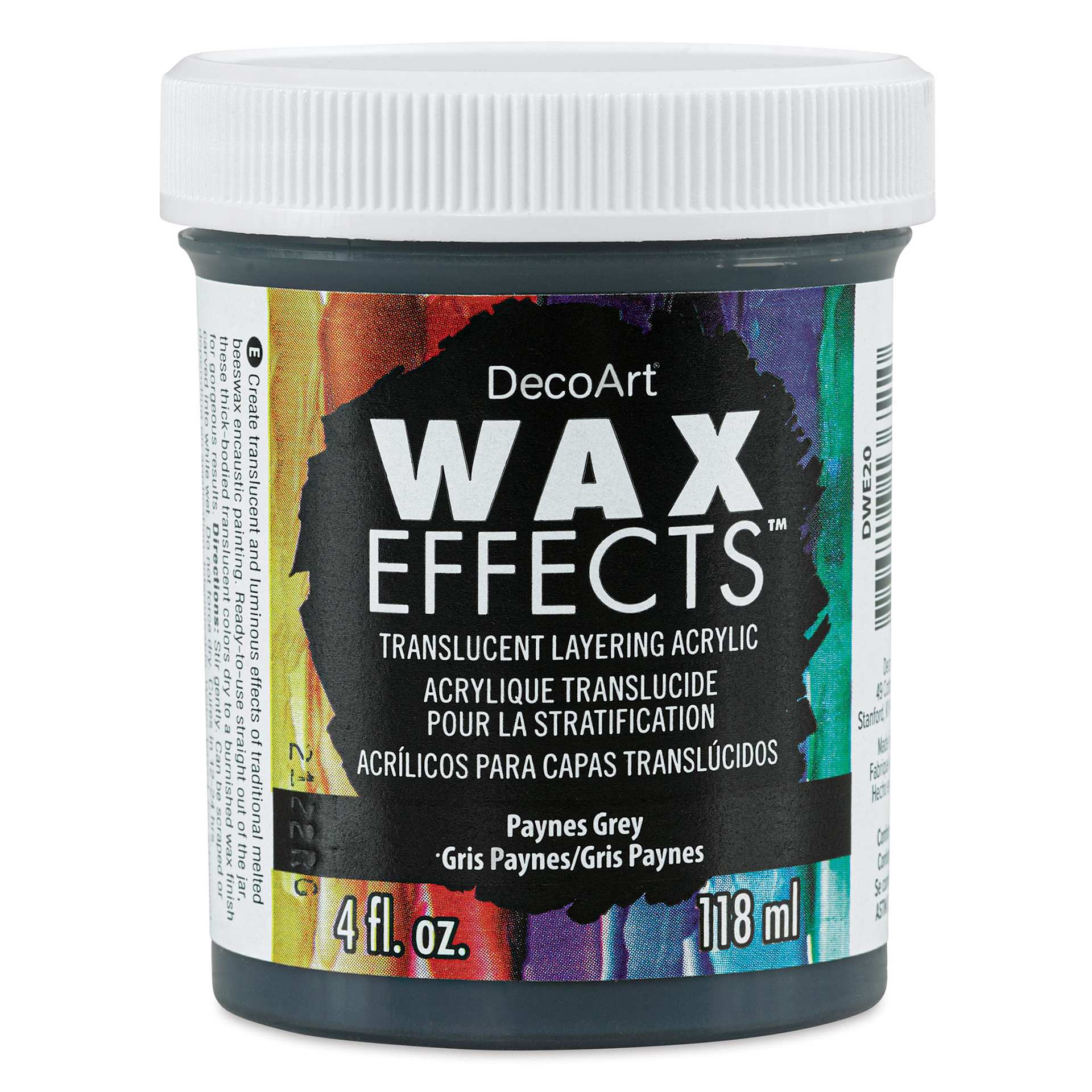 DecoArt Wax Effects Acrylic Paint - Paynes Grey, 4 oz Jar (Front)
