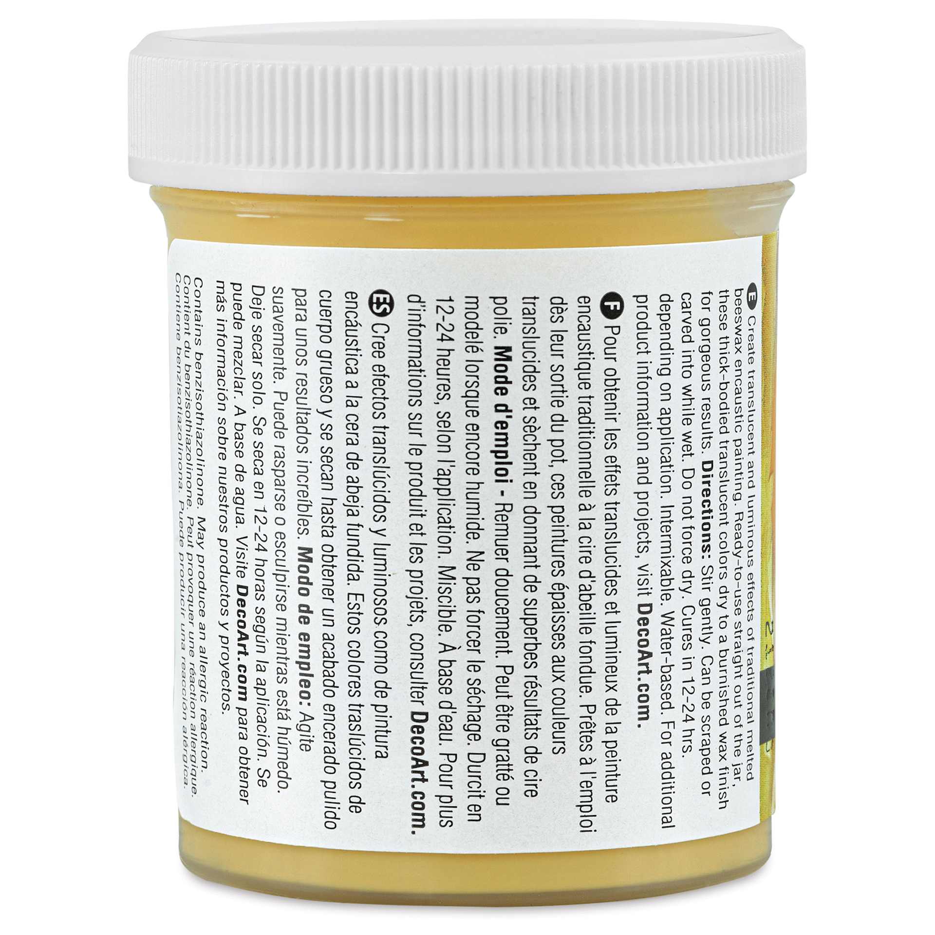 DecoArt Wax Effects Acrylic Paint - Aged Beeswax, 4 oz Jar (Back)
