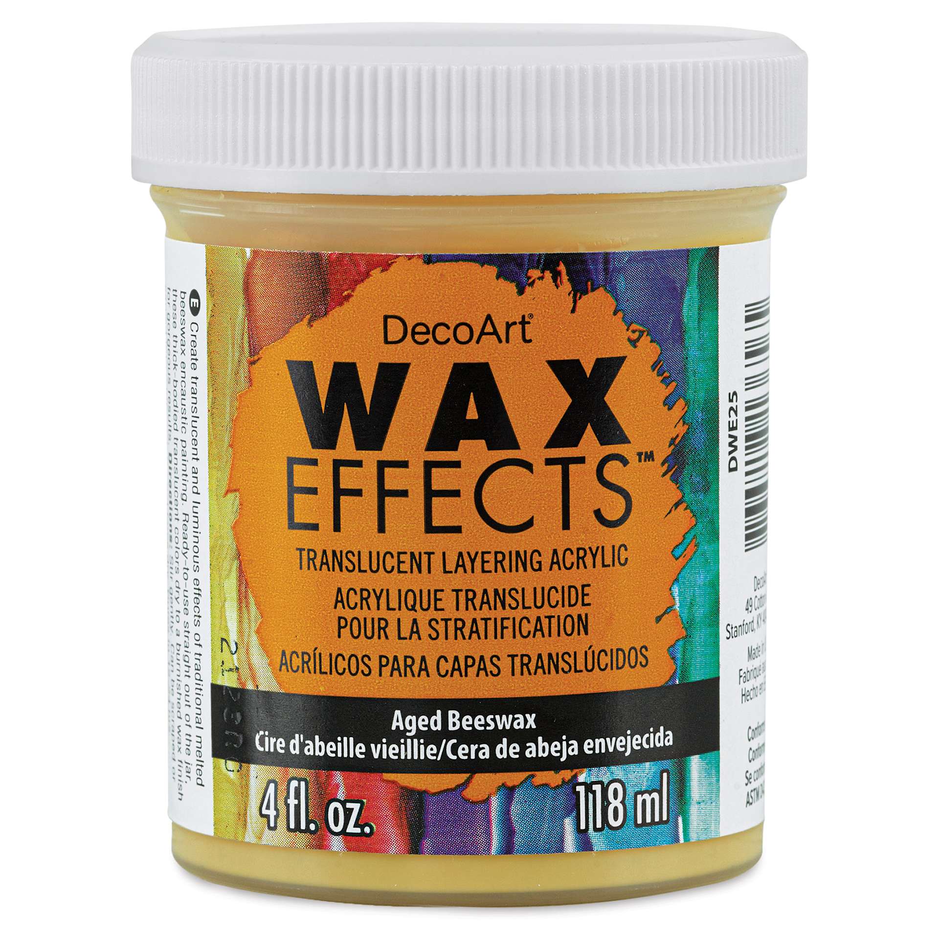 DecoArt Wax Effects Acrylic Paint - Aged Beeswax, 4 oz Jar (Front)