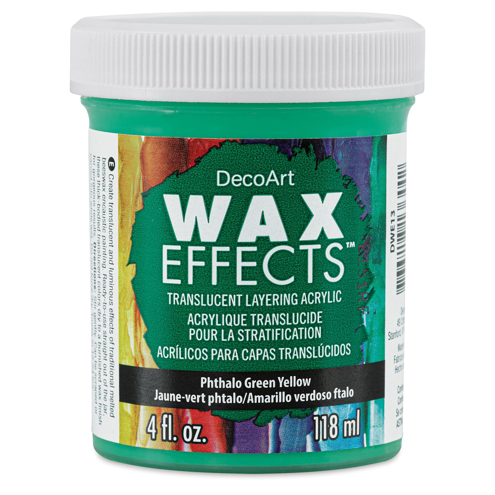 DecoArt Wax Effects Acrylic Paint - Phthalo Green Yellow, 4 oz Jar (Front)