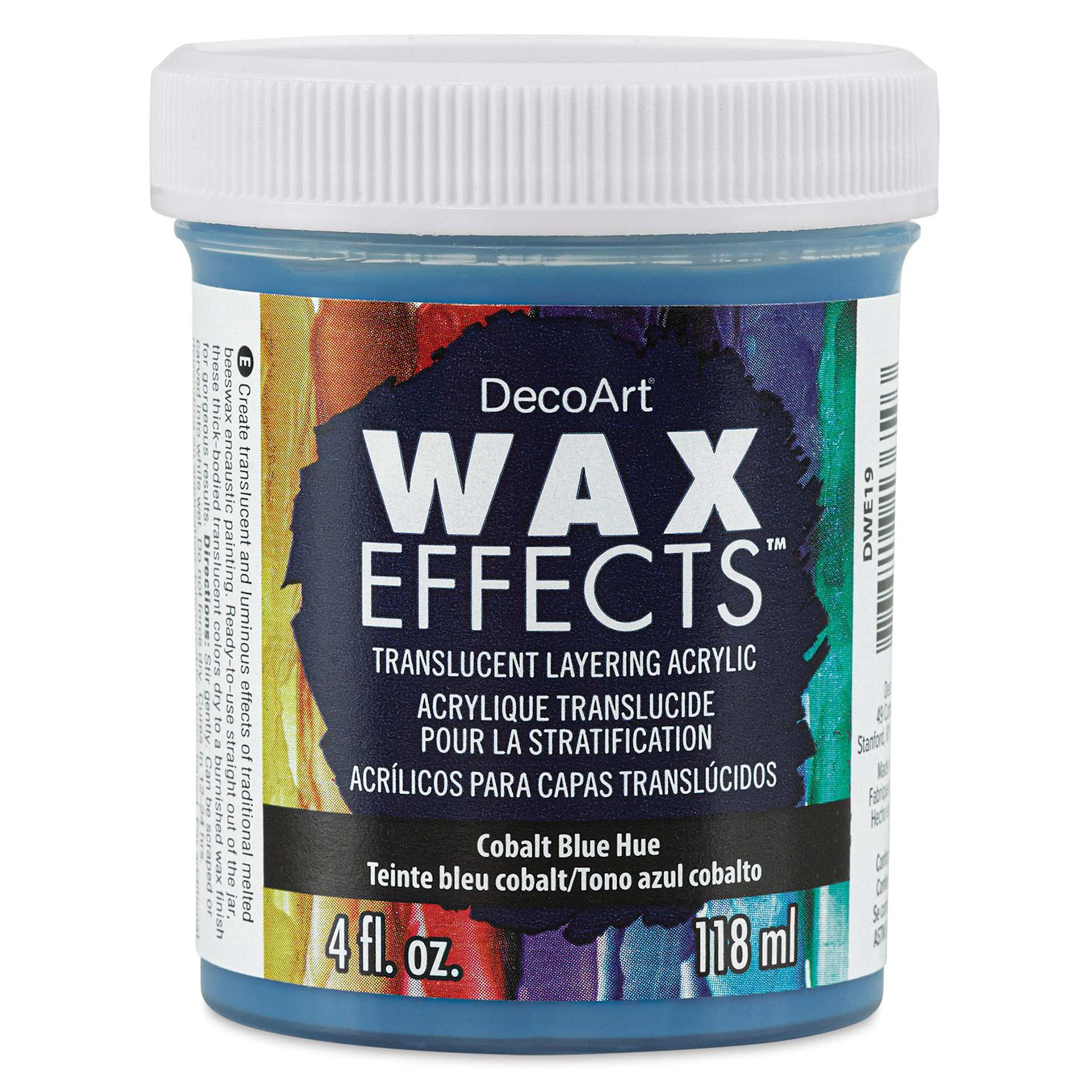 DecoArt Wax Effects Acrylic Paint - Cobalt Blue Hue, 4 oz Jar (Front)