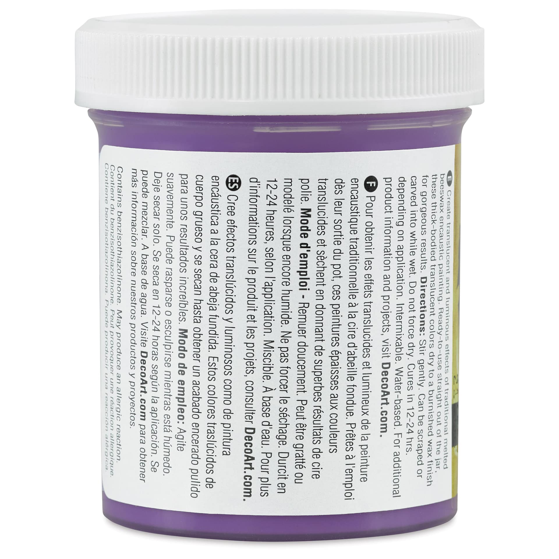 DecoArt Wax Effects Acrylic Paint - Dioxazine Purple, 4 oz Jar (Back)