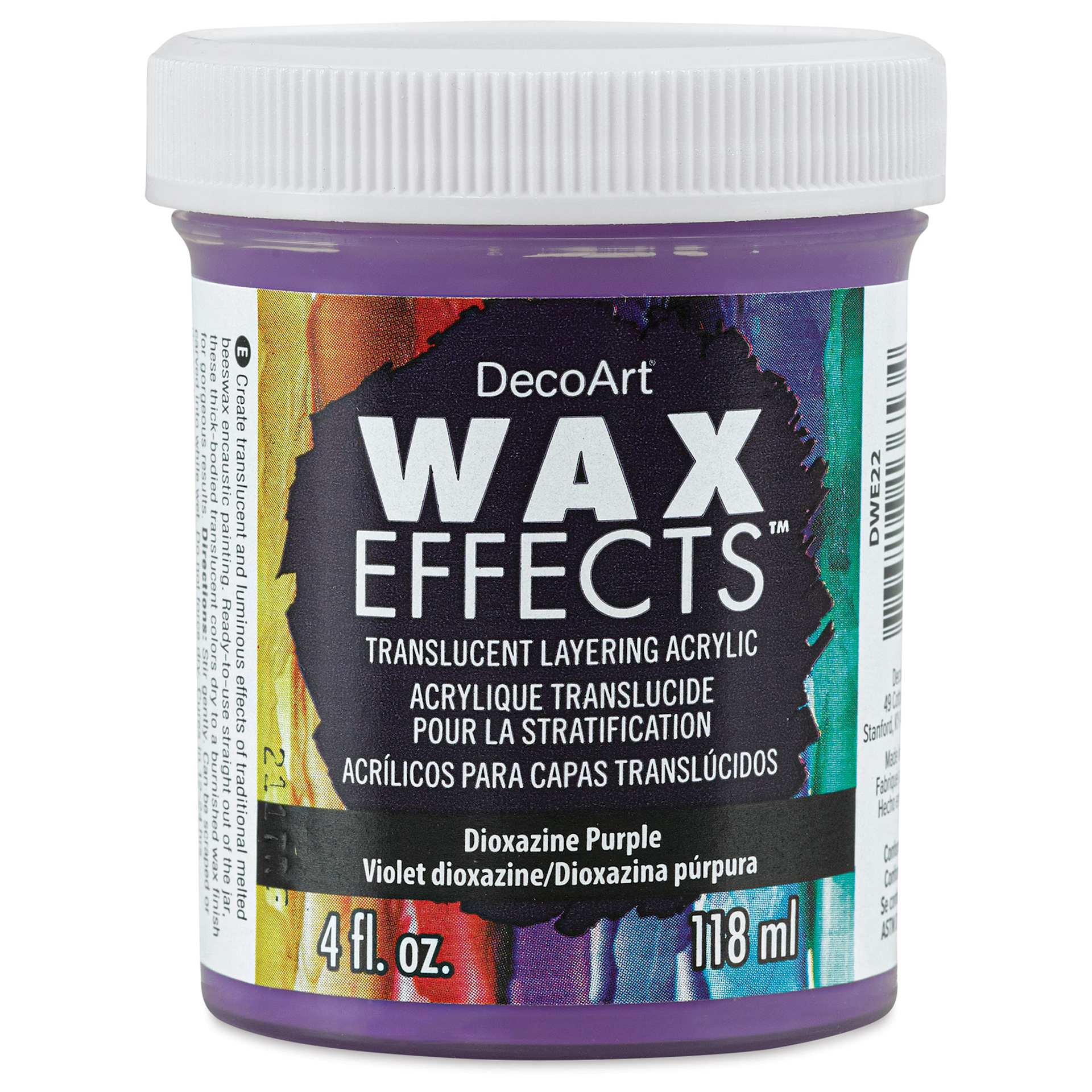 DecoArt Wax Effects Acrylic Paint - Dioxazine Purple, 4 oz Jar (Front)